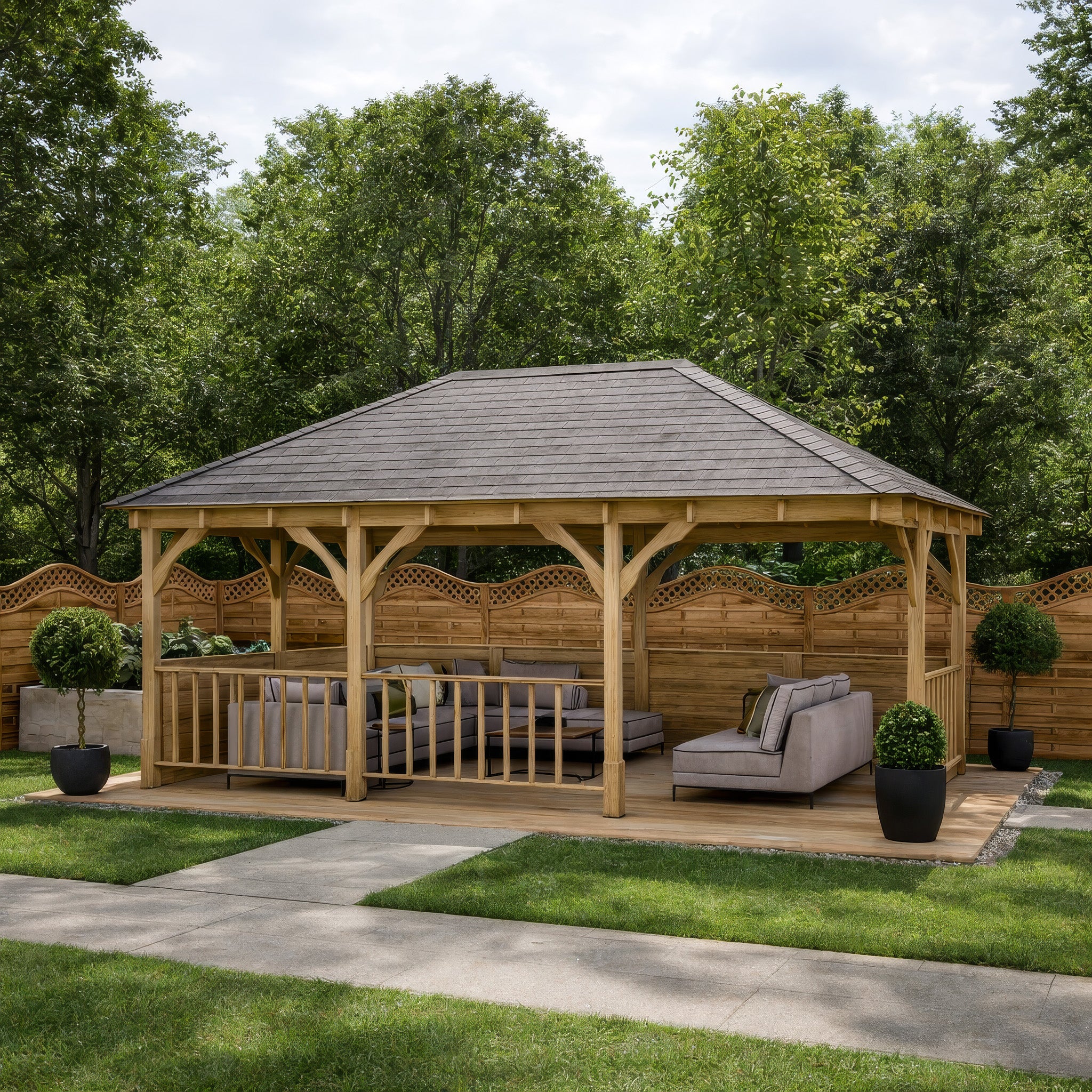 Clipsham Apex Gazebo - Light Green - 3m Width x 5m Length