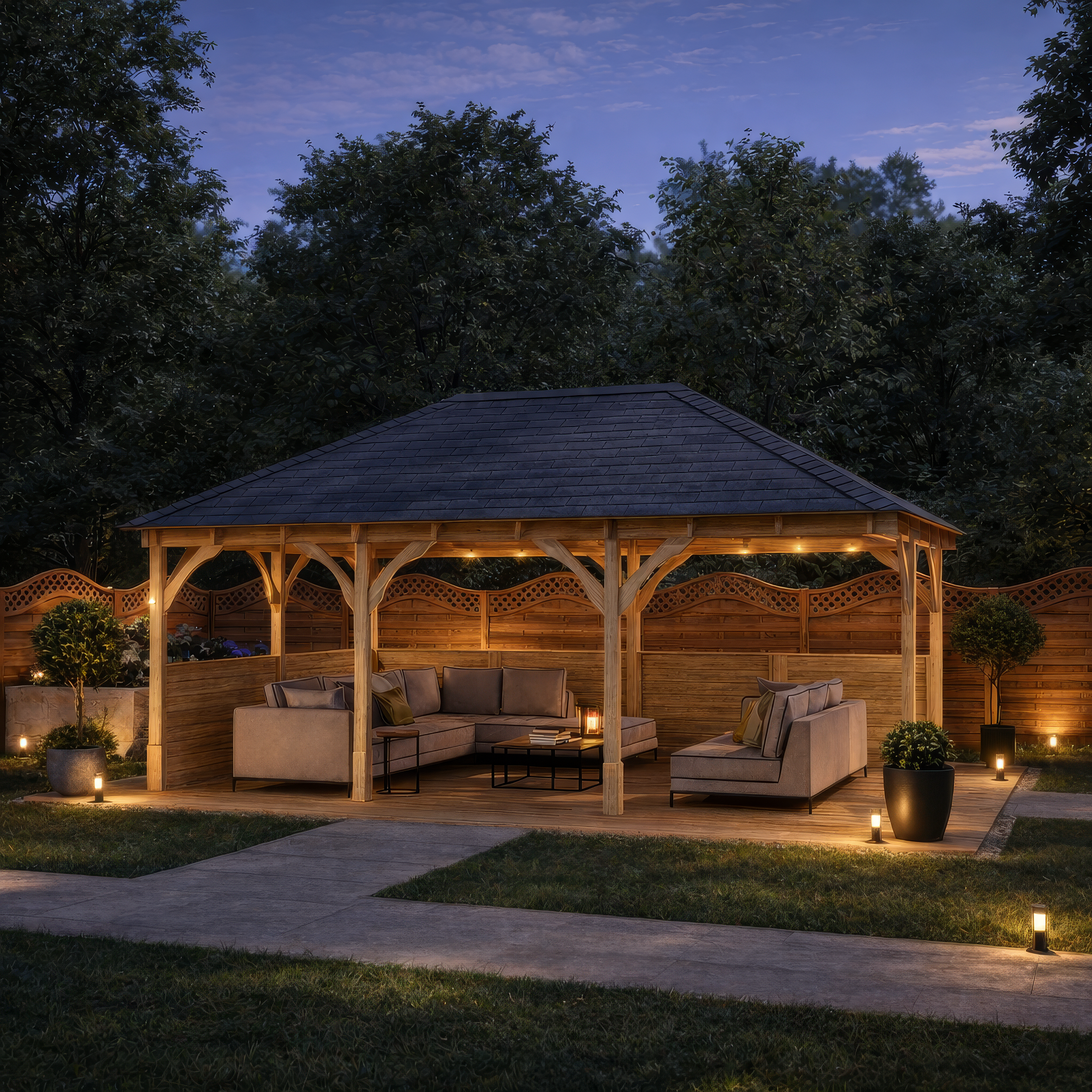 Clipsham Apex Gazebo - Light Green - 3m Width x 5m Length