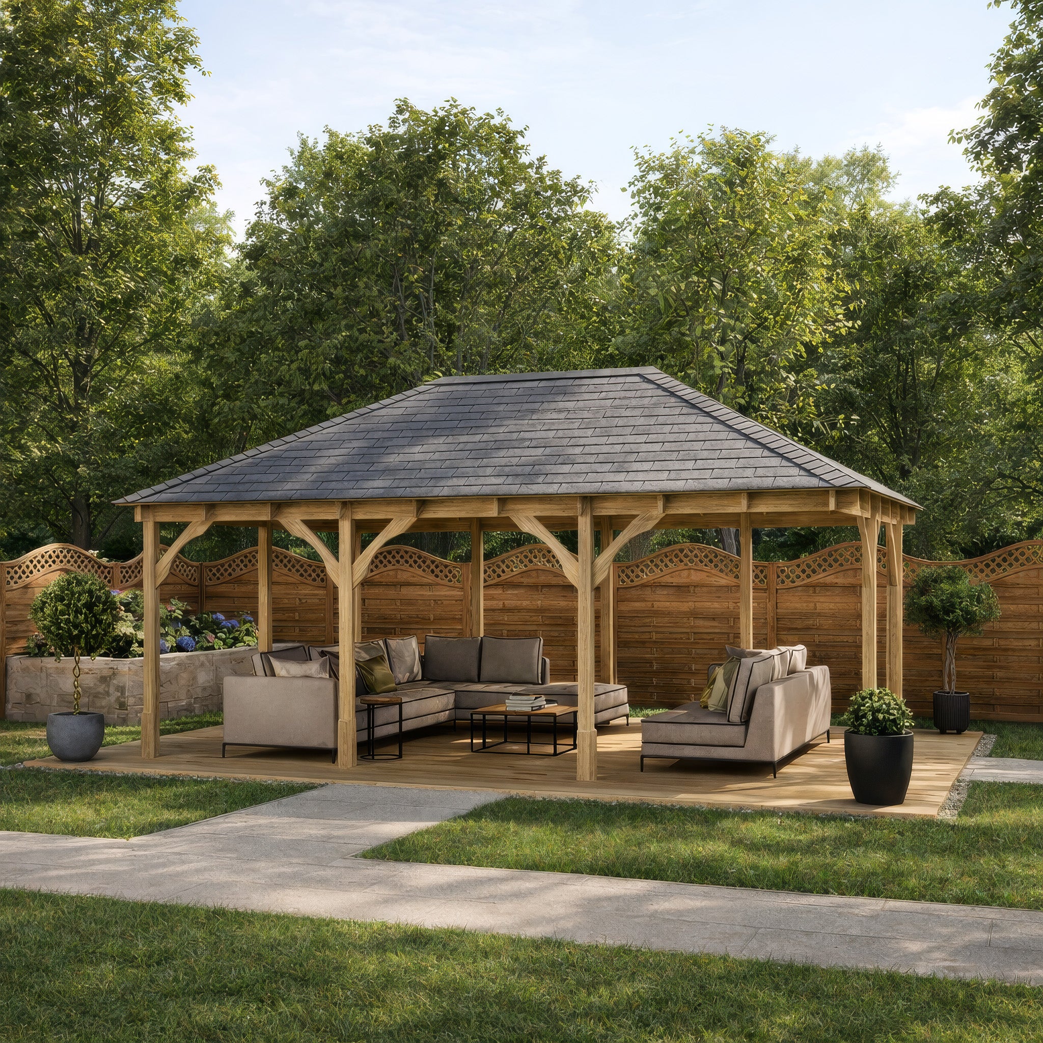 Clipsham Apex Gazebo - Light Green - 3m Width x 6m Length