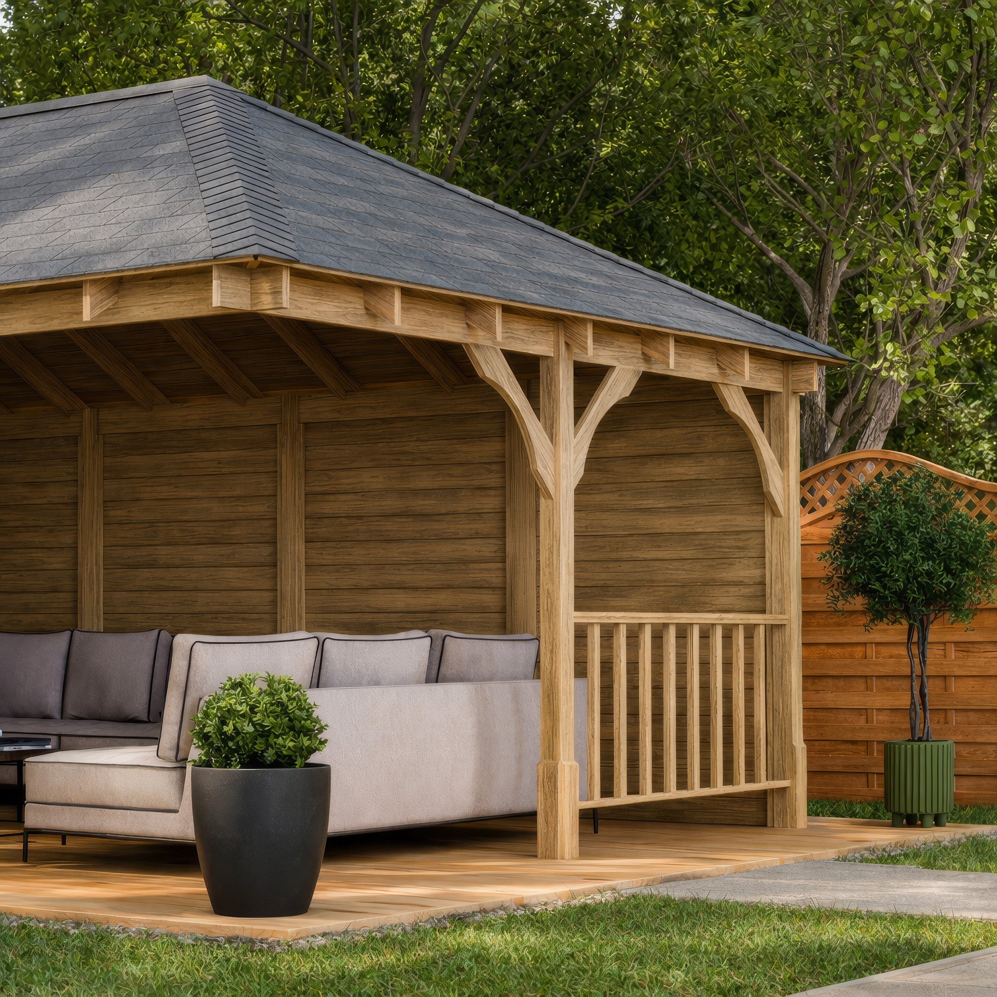 Clipsham Apex Gazebo - Light Green - 3m Width x 5m Length