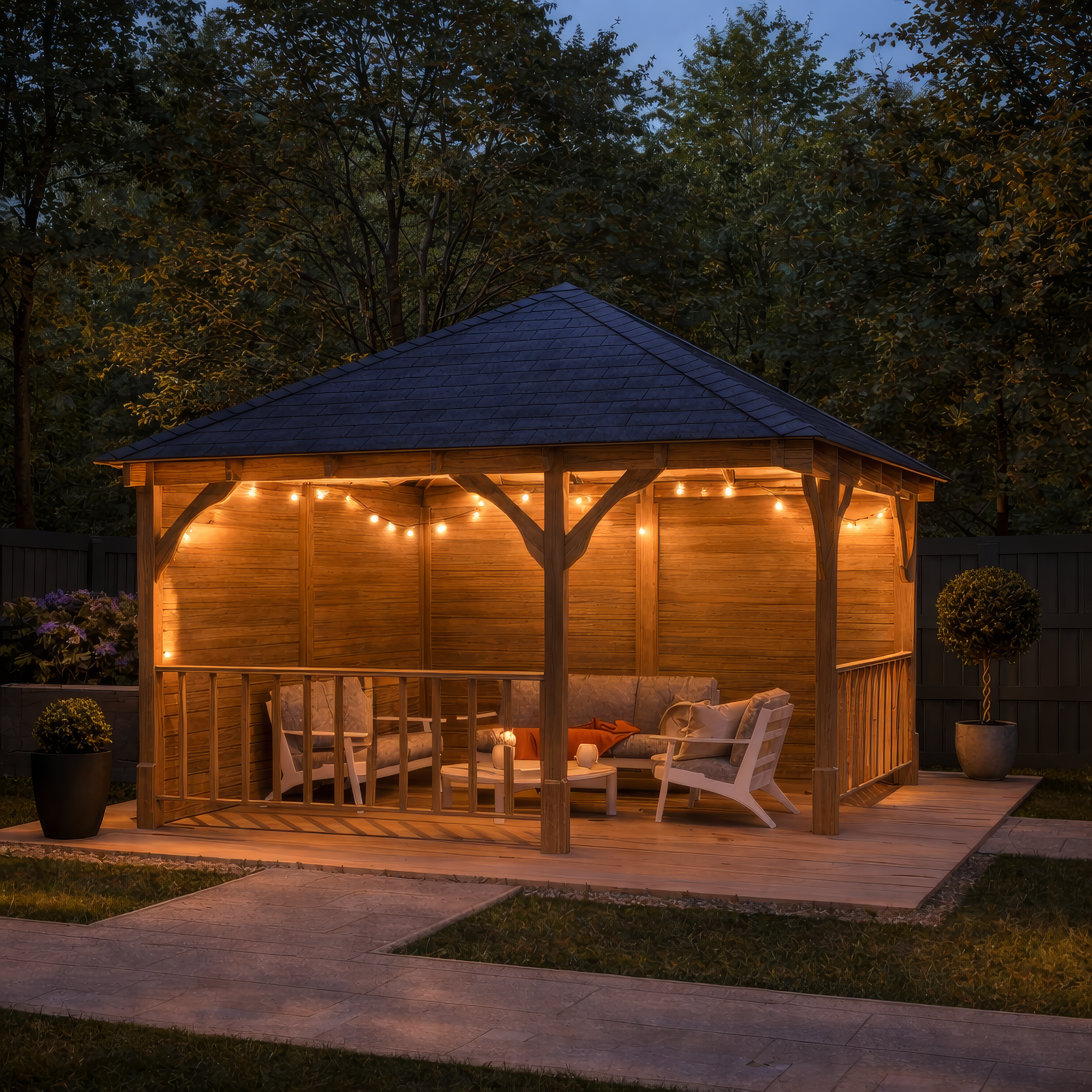 Luffenham Apex Gazebo - Light Green - 4m Width x 4m Length