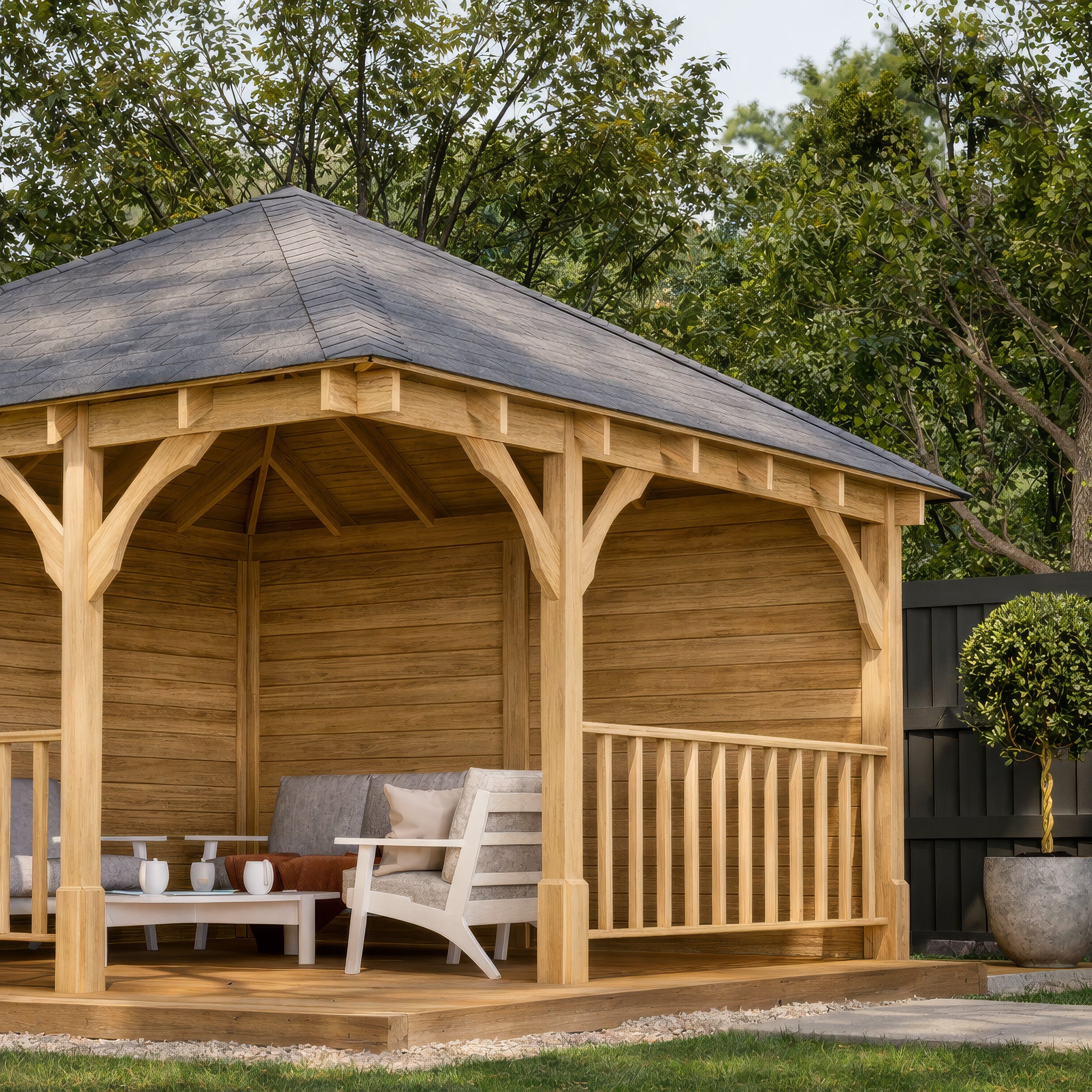 Luffenham Apex Gazebo - Light Green - 4m Width x 4m Length