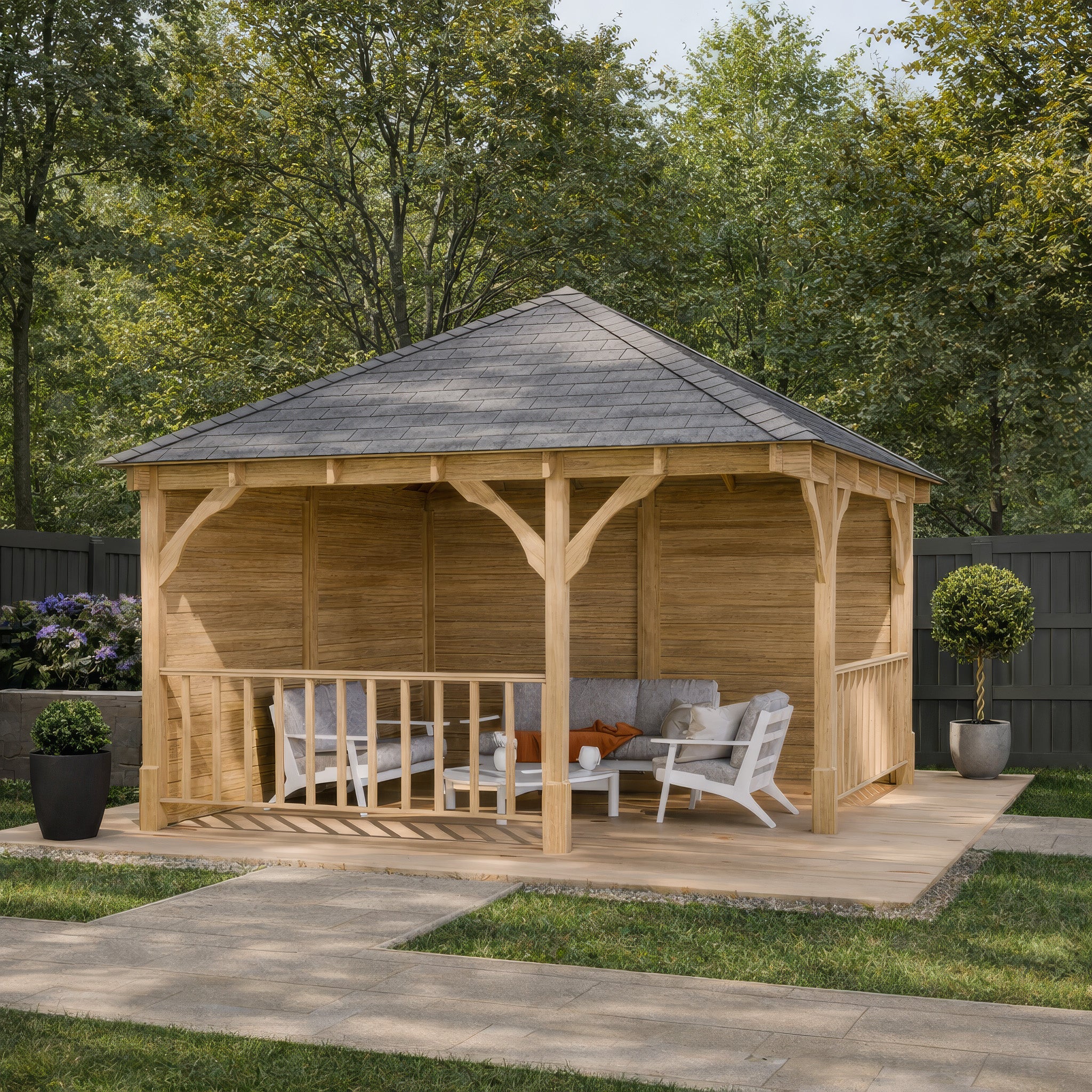 Luffenham Apex Gazebo - Light Green - 4m Width x 4m Length