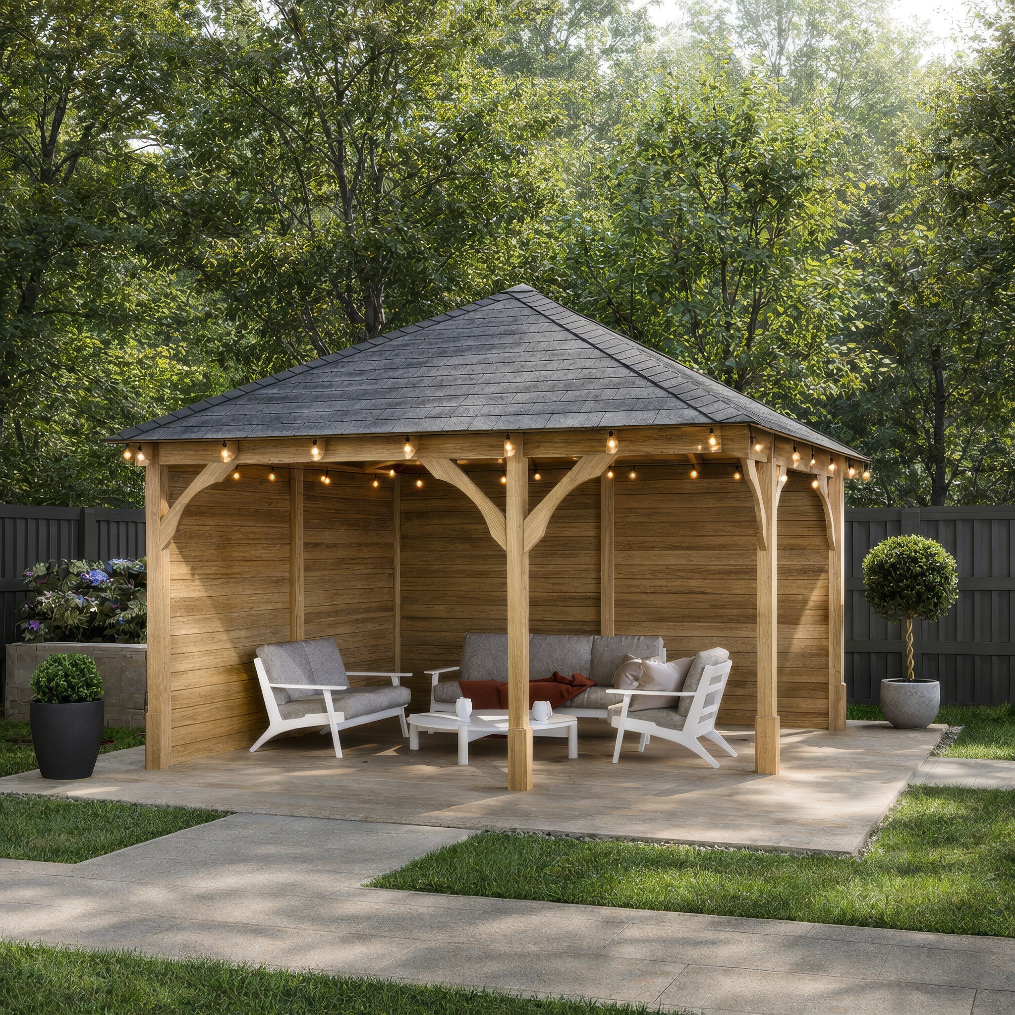 Luffenham Apex Gazebo - Light Green - 3m Width x 3m Length