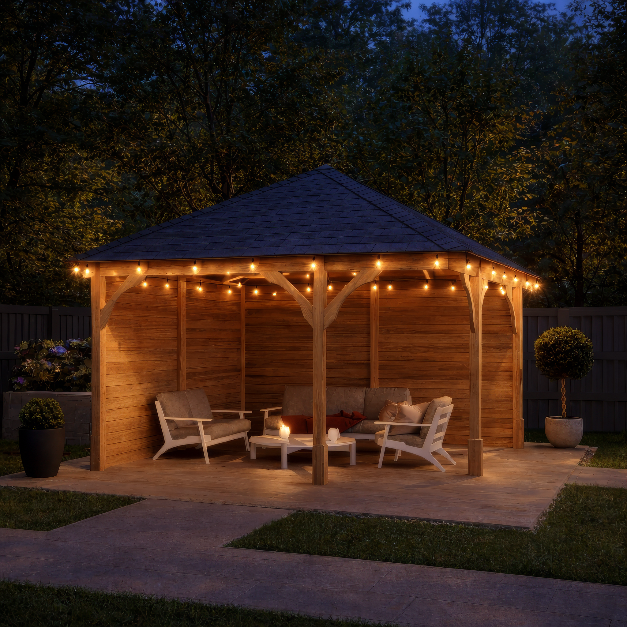 Luffenham Apex Gazebo - Light Green - 4m Width x 4m Length