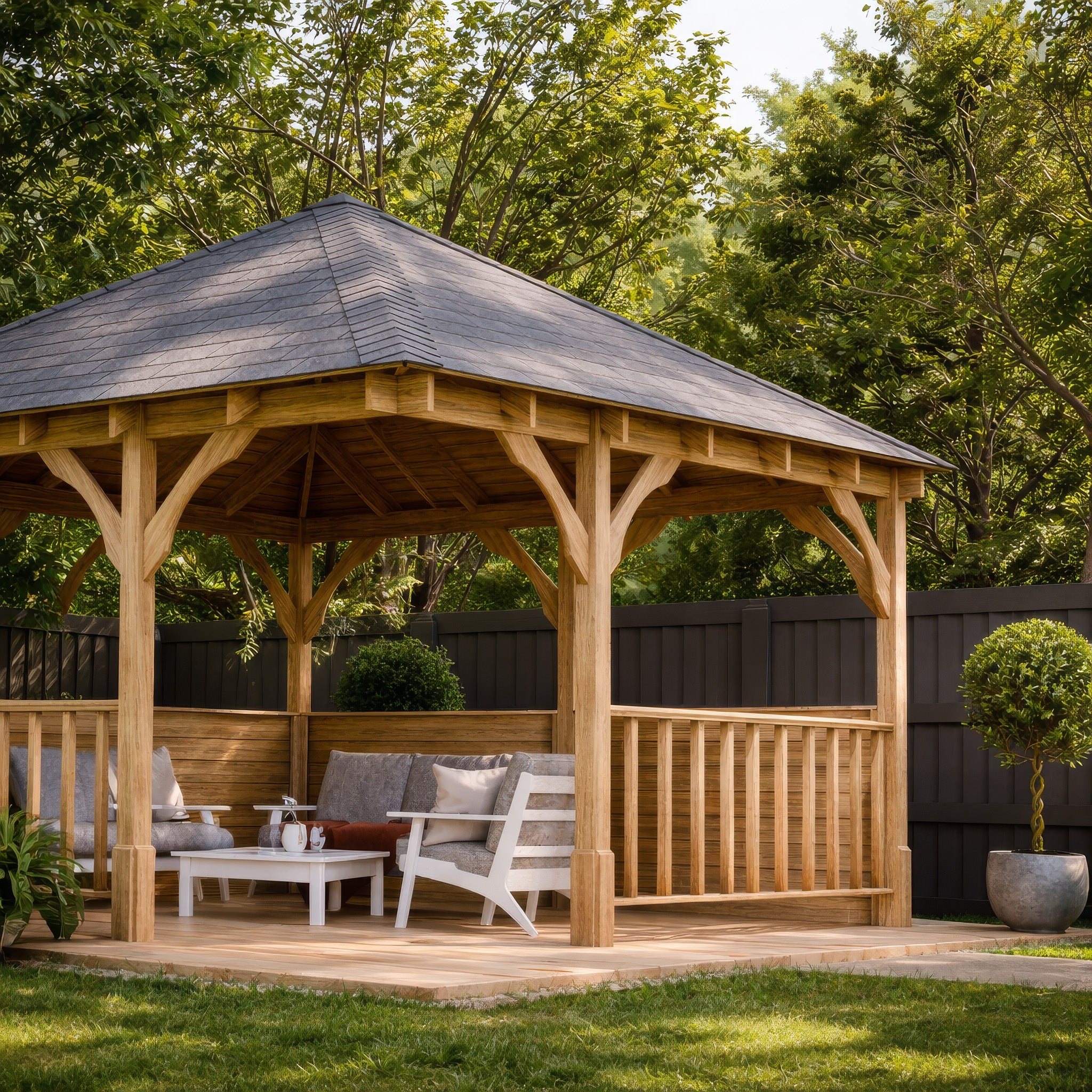Luffenham Apex Gazebo - Light Green - 4m Width x 4m Length