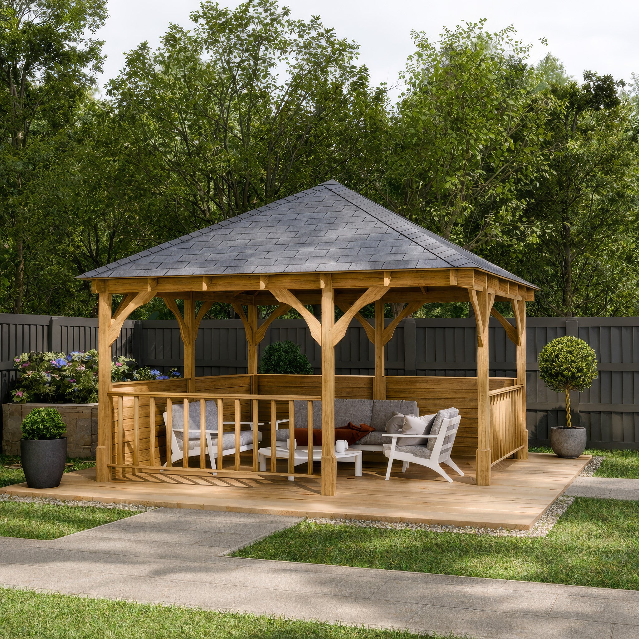 Luffenham Apex Gazebo - Light Green - 3m Width x 3m Length