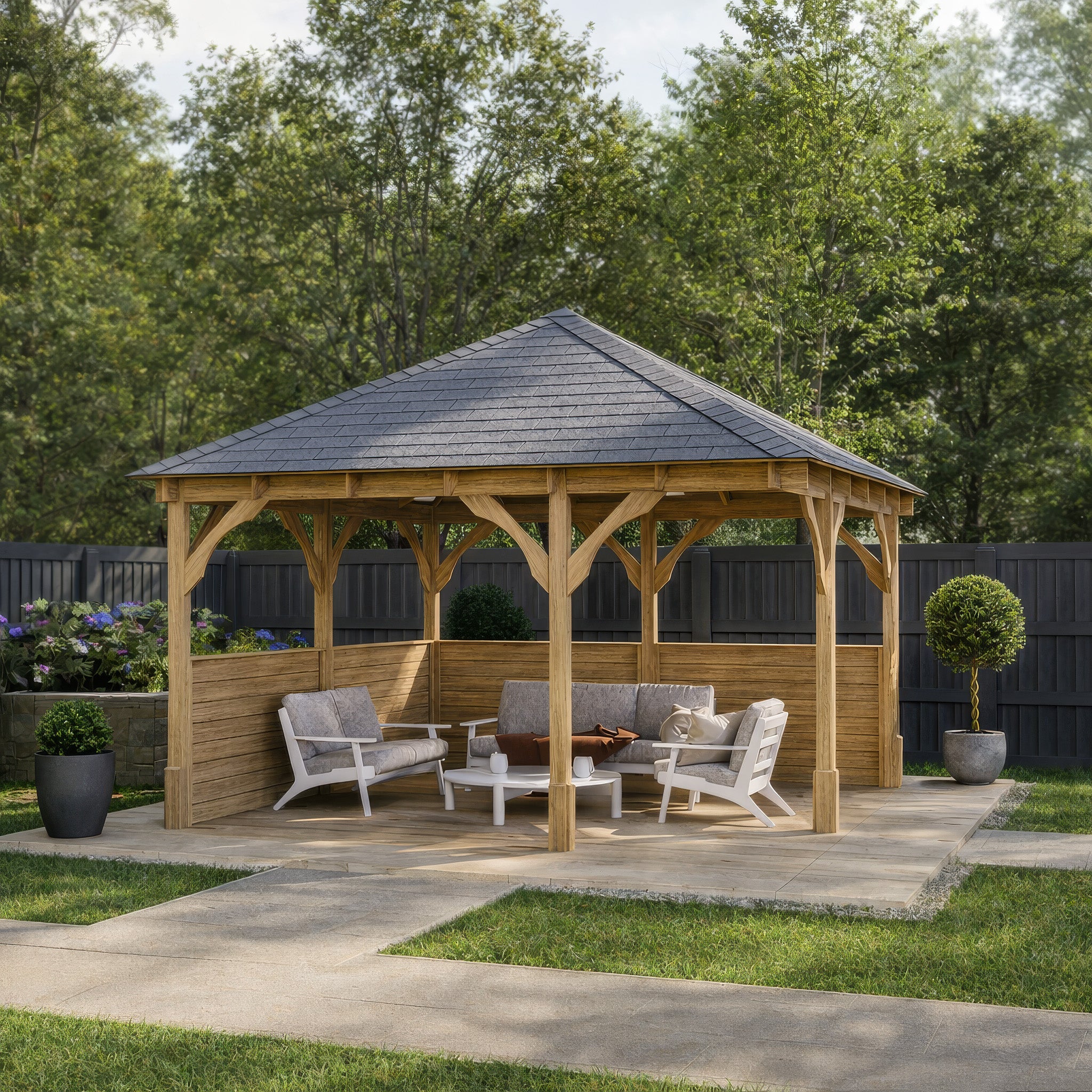 Luffenham Apex Gazebo - Light Green - 4m Width x 4m Length