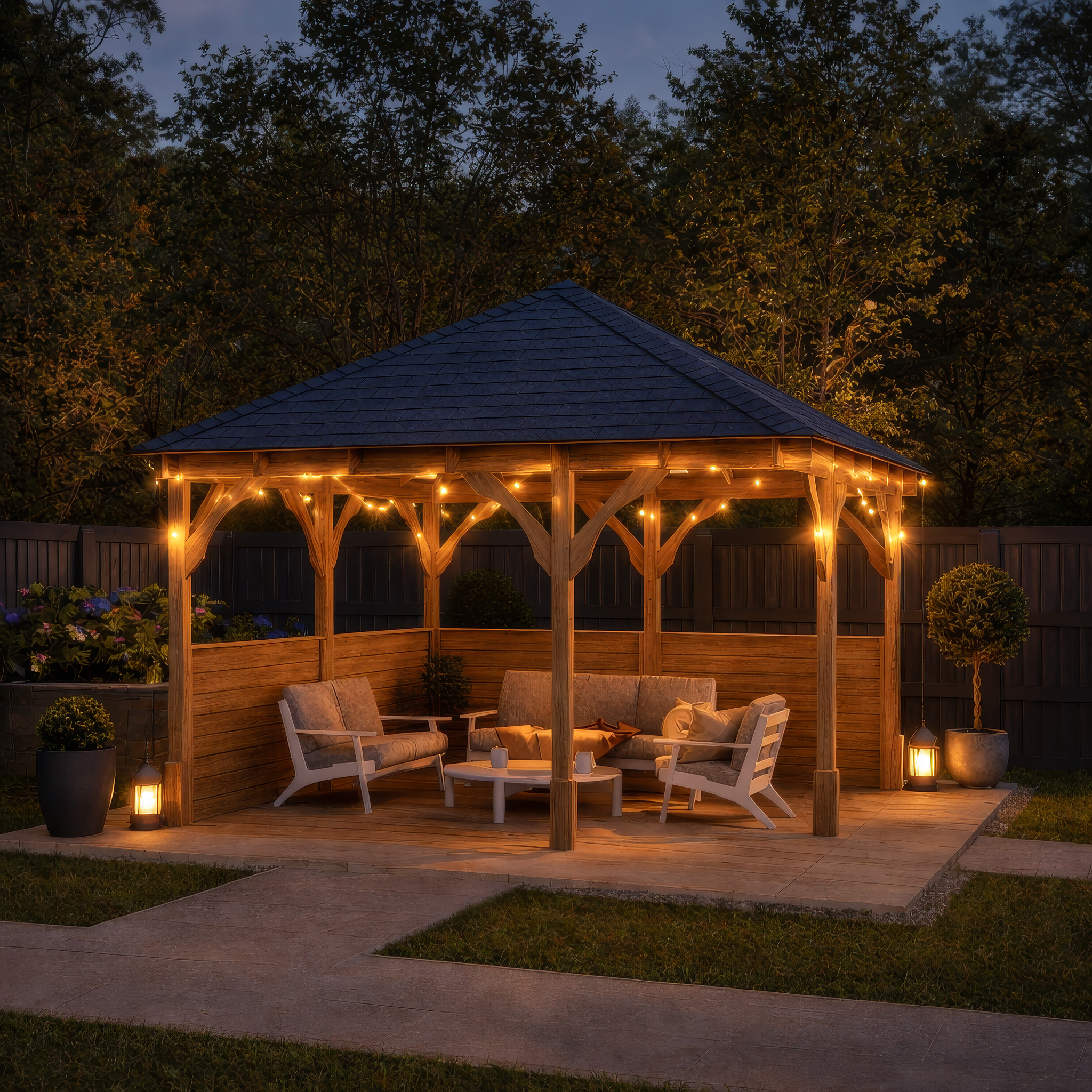 Luffenham Apex Gazebo - Light Green - 4m Width x 4m Length