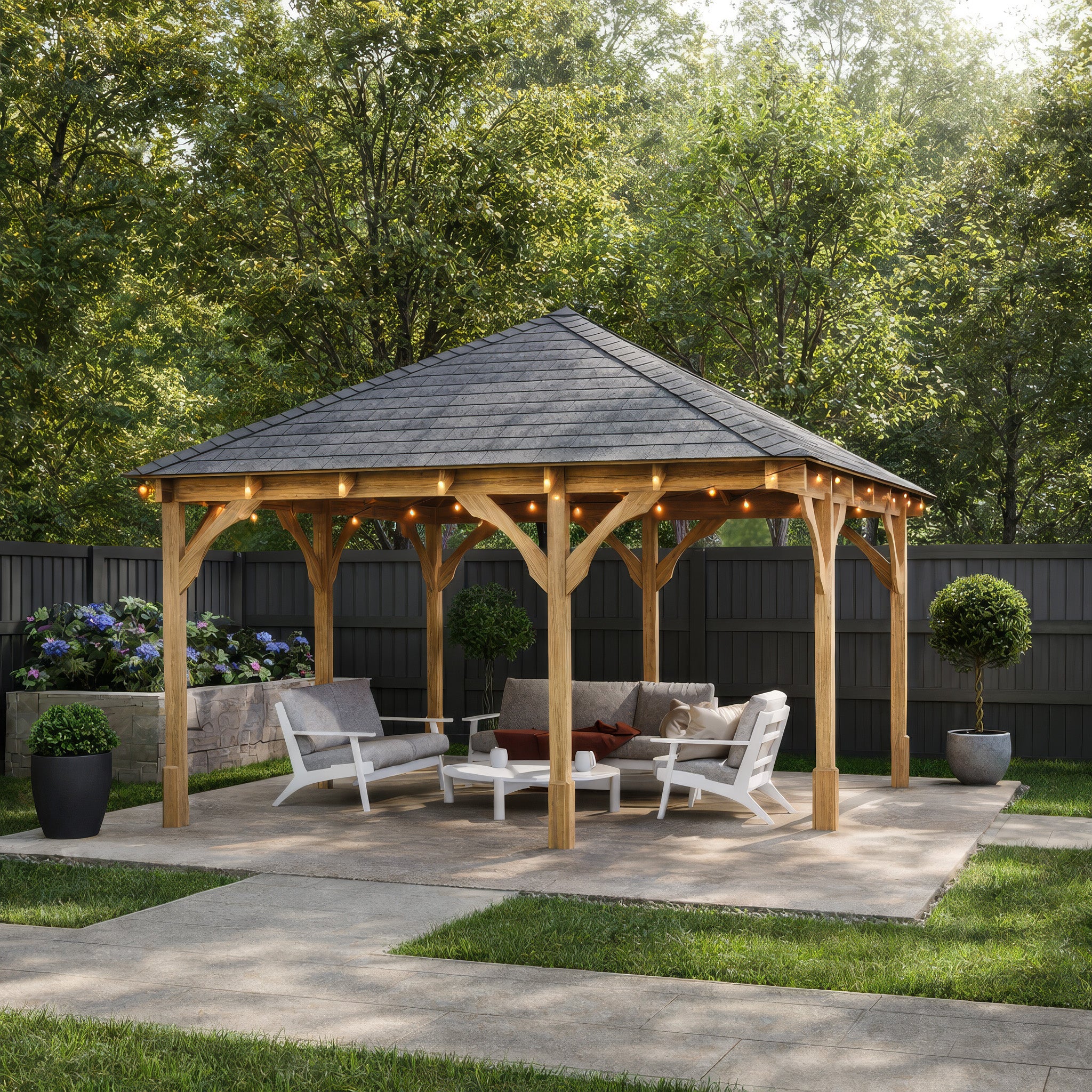 Luffenham Apex Gazebo - Light Green - 4m Width x 4m Length