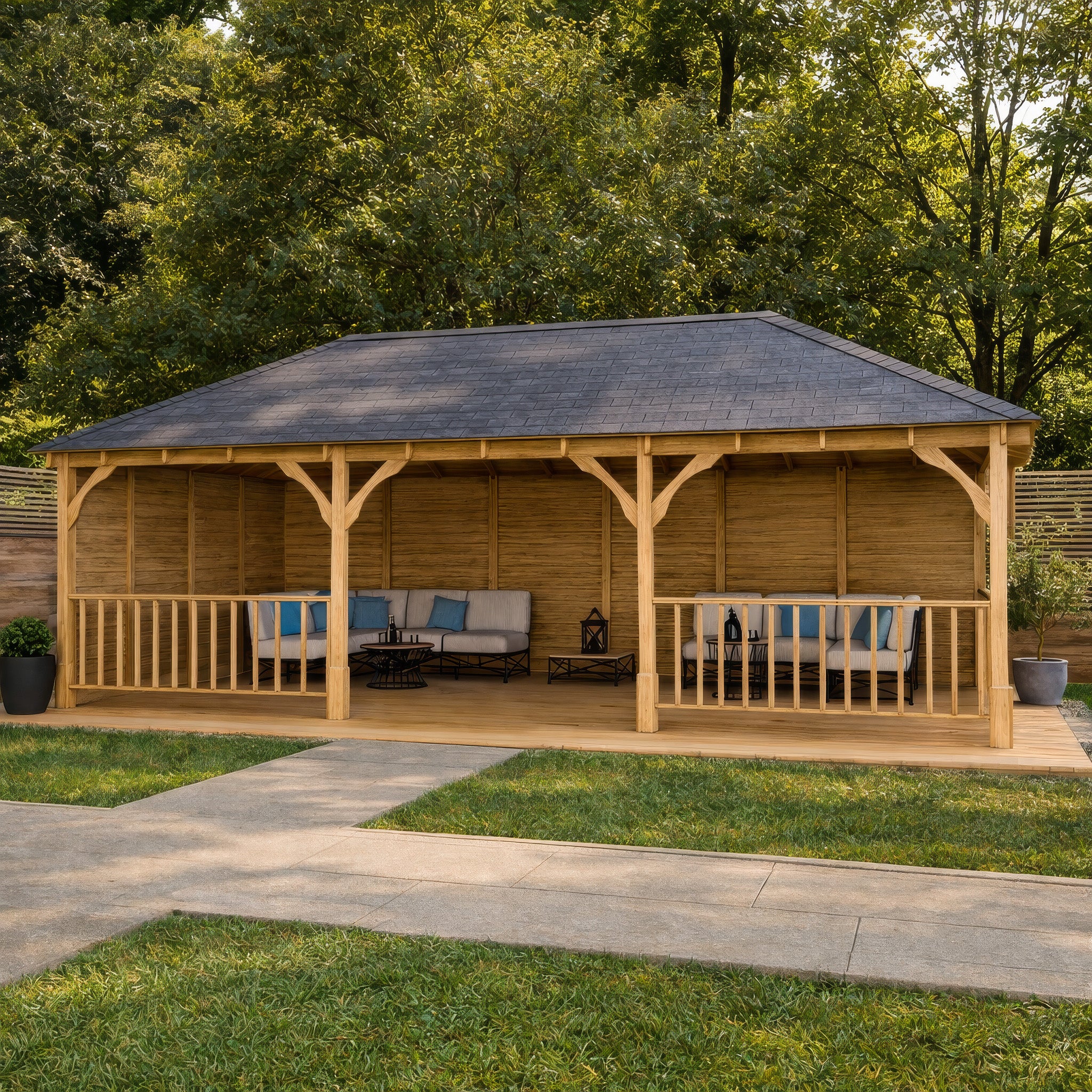 Lyndon Apex Gazebo - Light Green - 4m Width x 8m Length