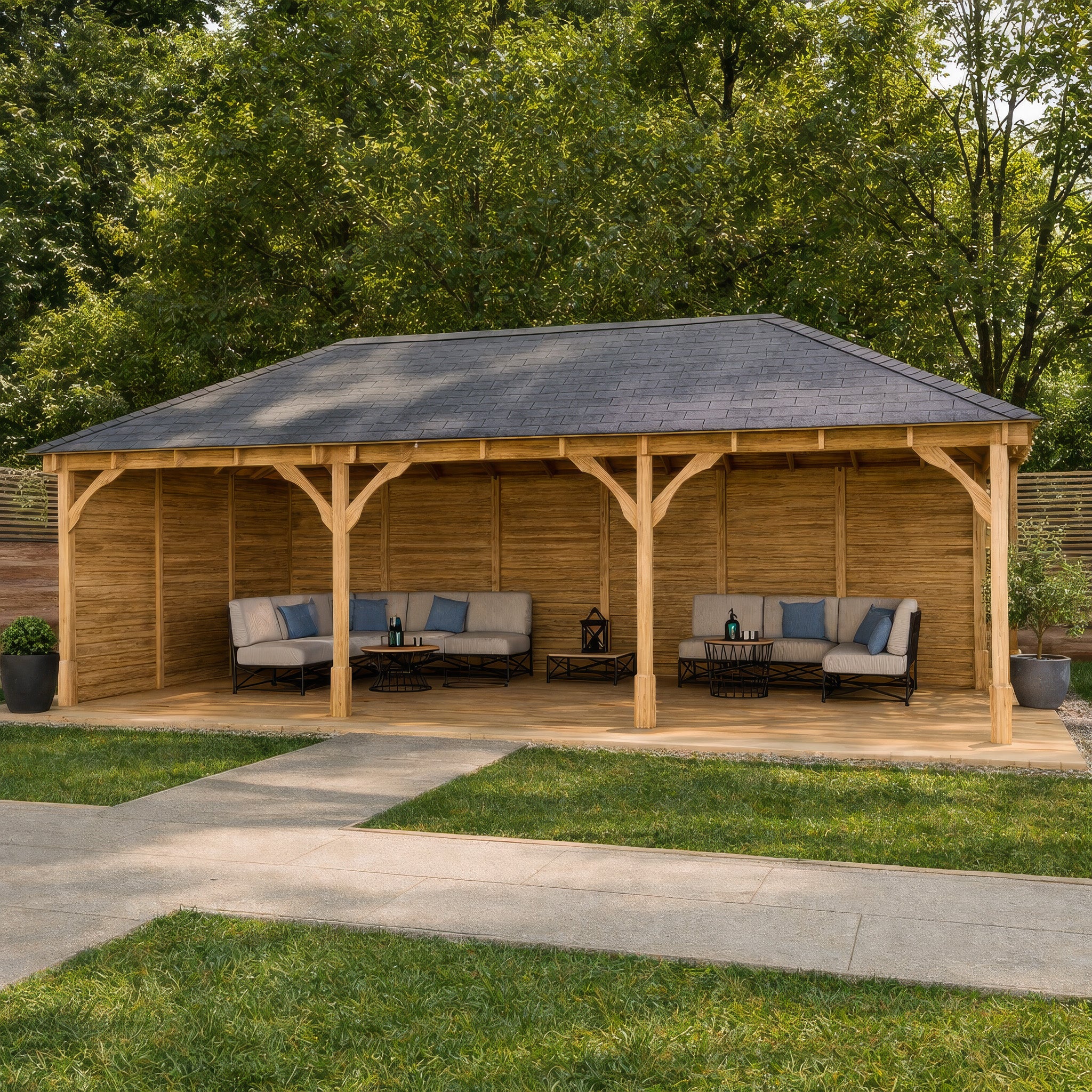 Lyndon Apex Gazebo - Light Green - 3m Width x 7m Length