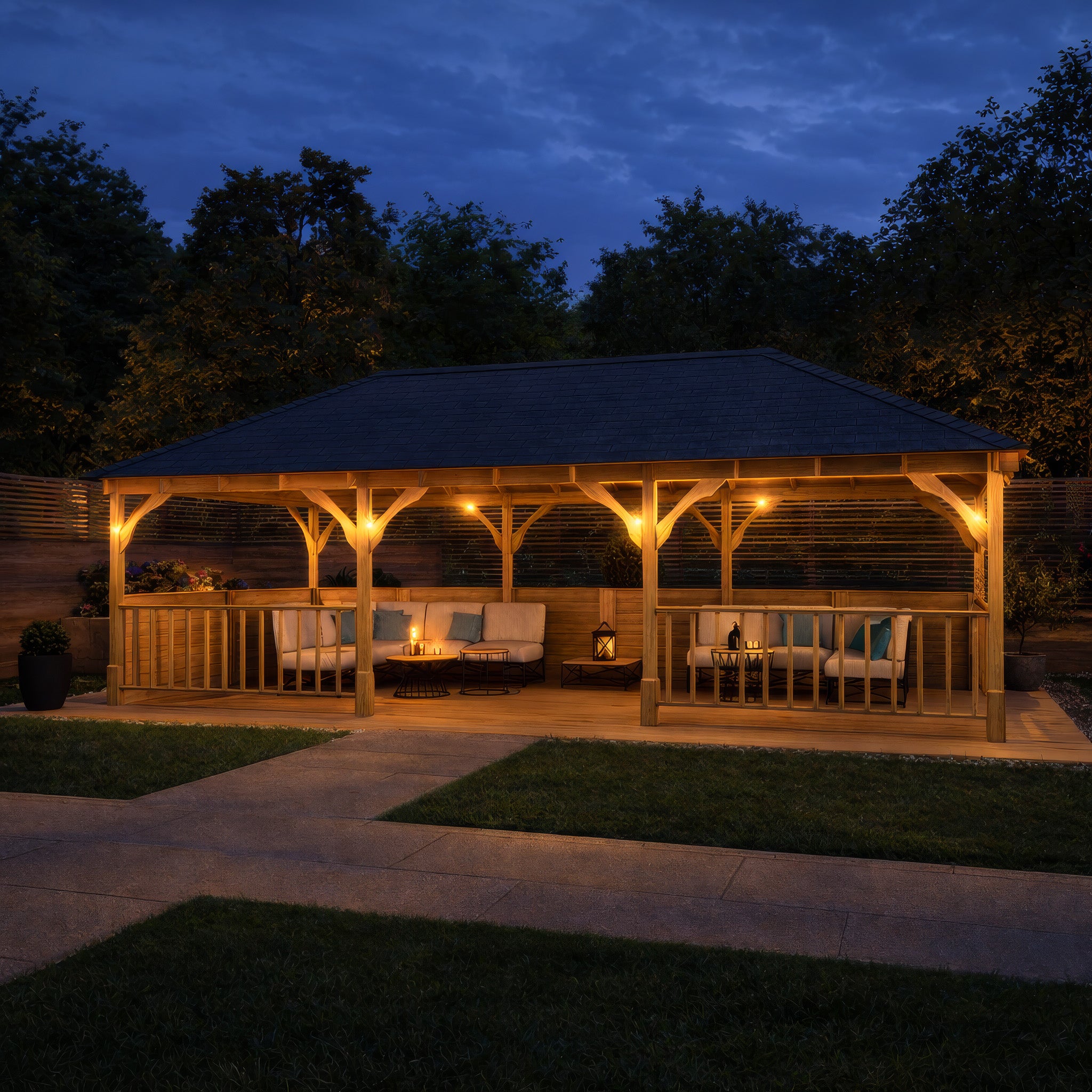 Lyndon Apex Gazebo - Light Green - 3m Width x 7m Length