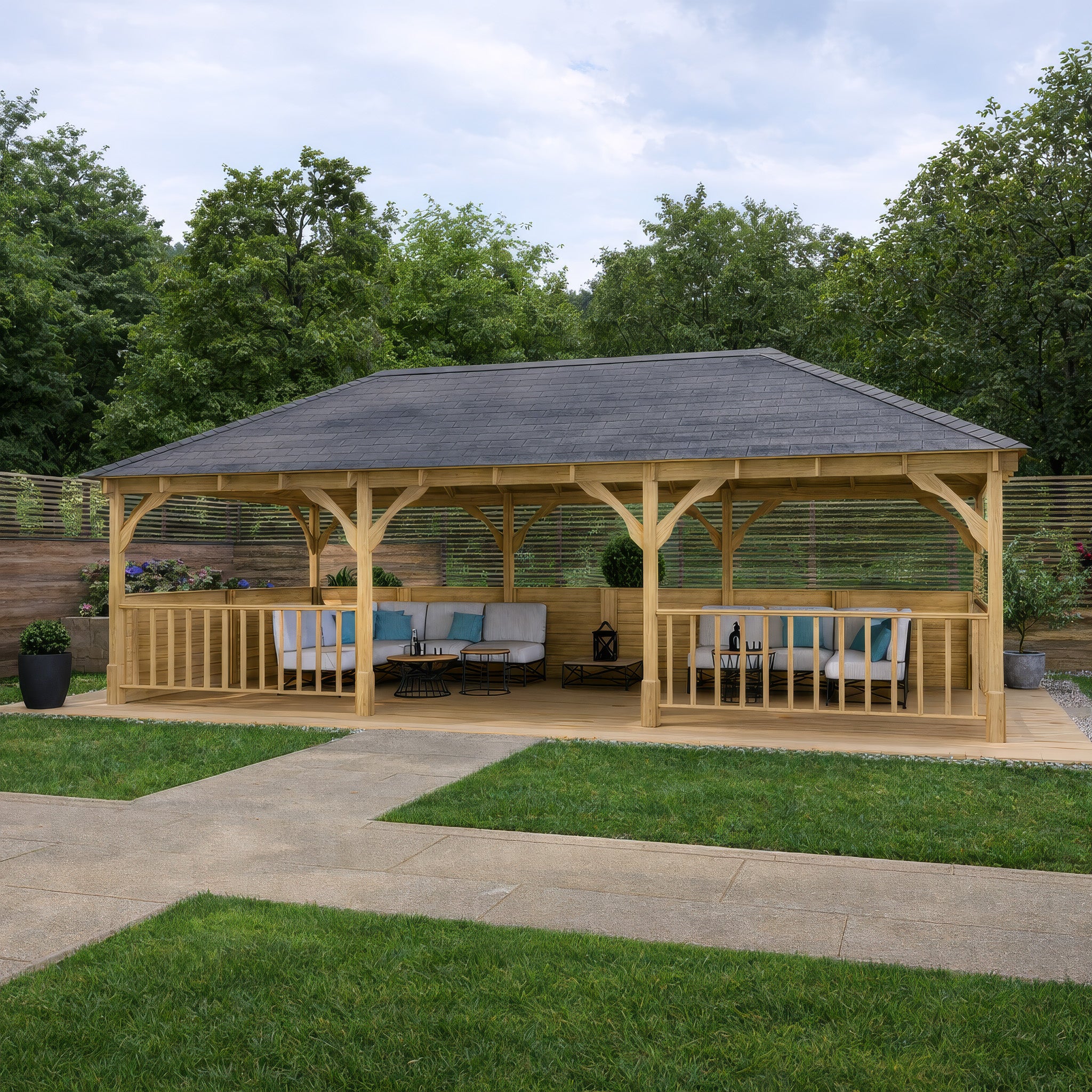 Lyndon Apex Gazebo - Light Green - 3m Width x 7m Length