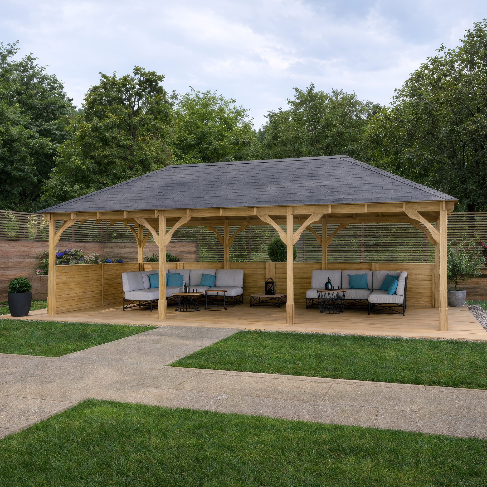 Lyndon Apex Gazebo - Light Green - 3m Width x 9m Length