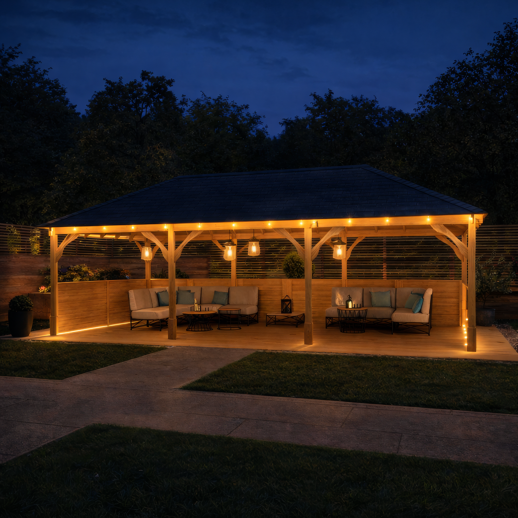 Lyndon Apex Gazebo - Light Green - 3m Width x 7m Length