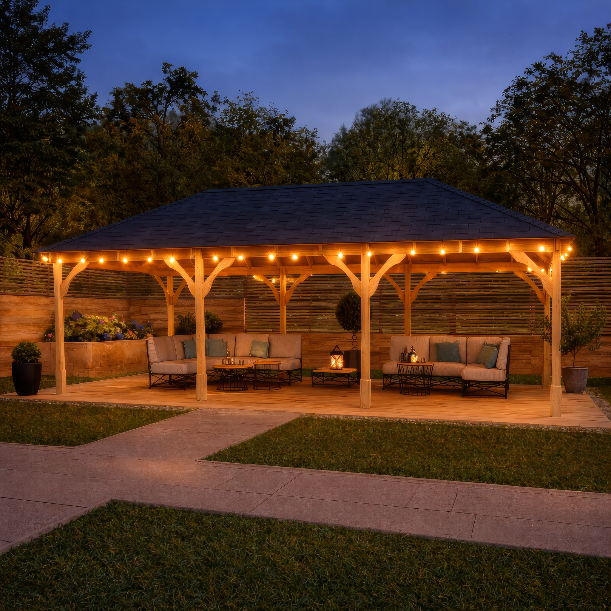 Lyndon Apex Gazebo - Light Green - 3m Width x 7m Length