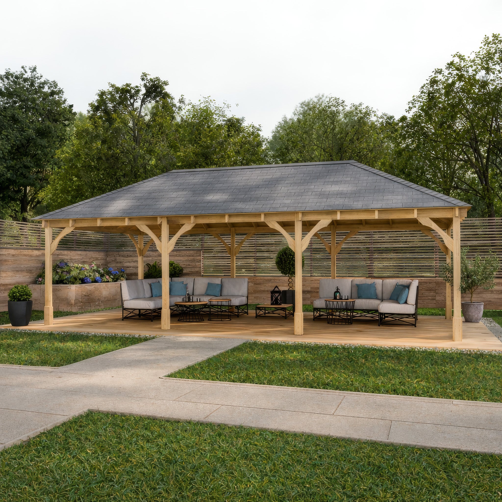 Lyndon Apex Gazebo - Light Green - 3m Width x 8m Length