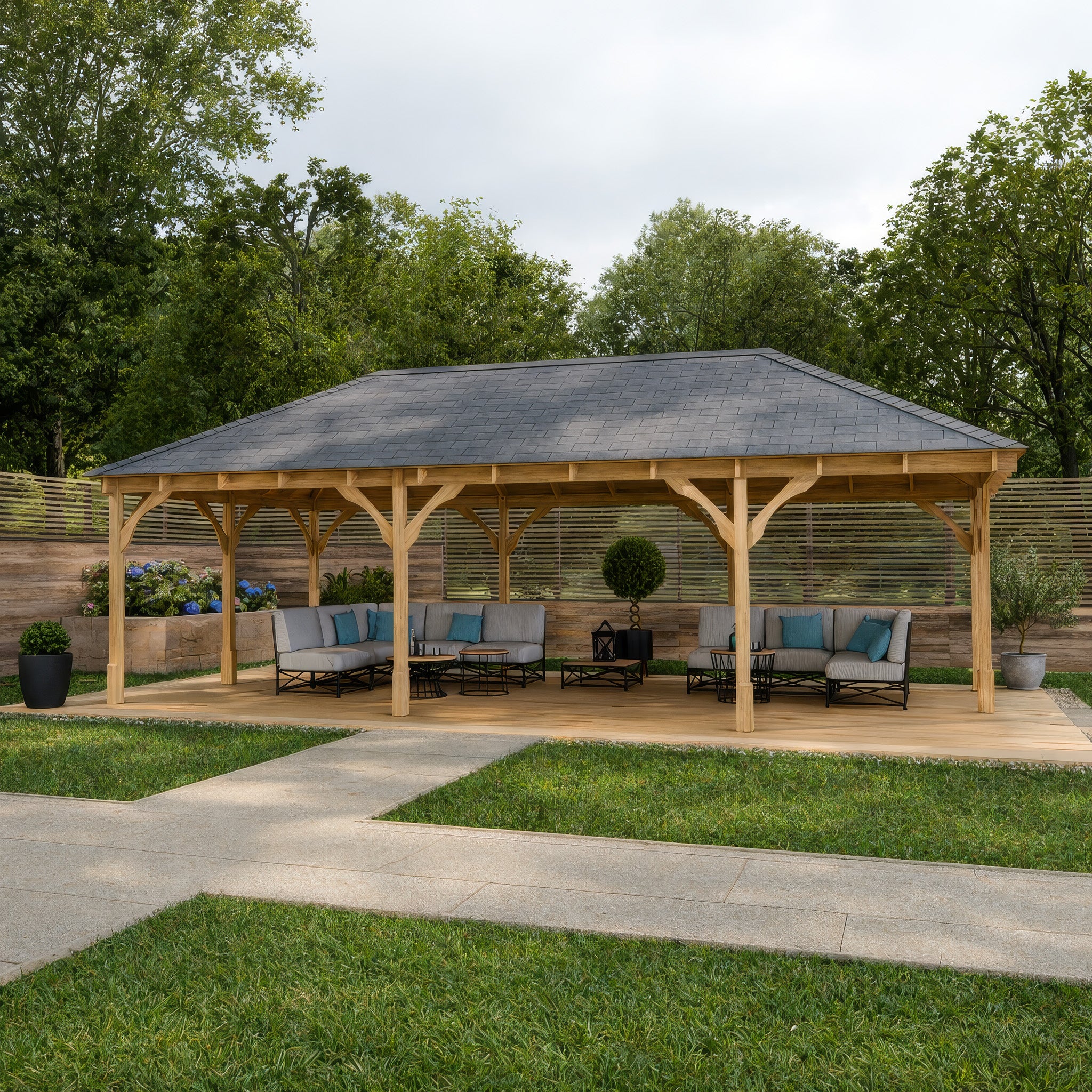 Overton Apex Gazebo - Light Green - 3m Width x 9m Length