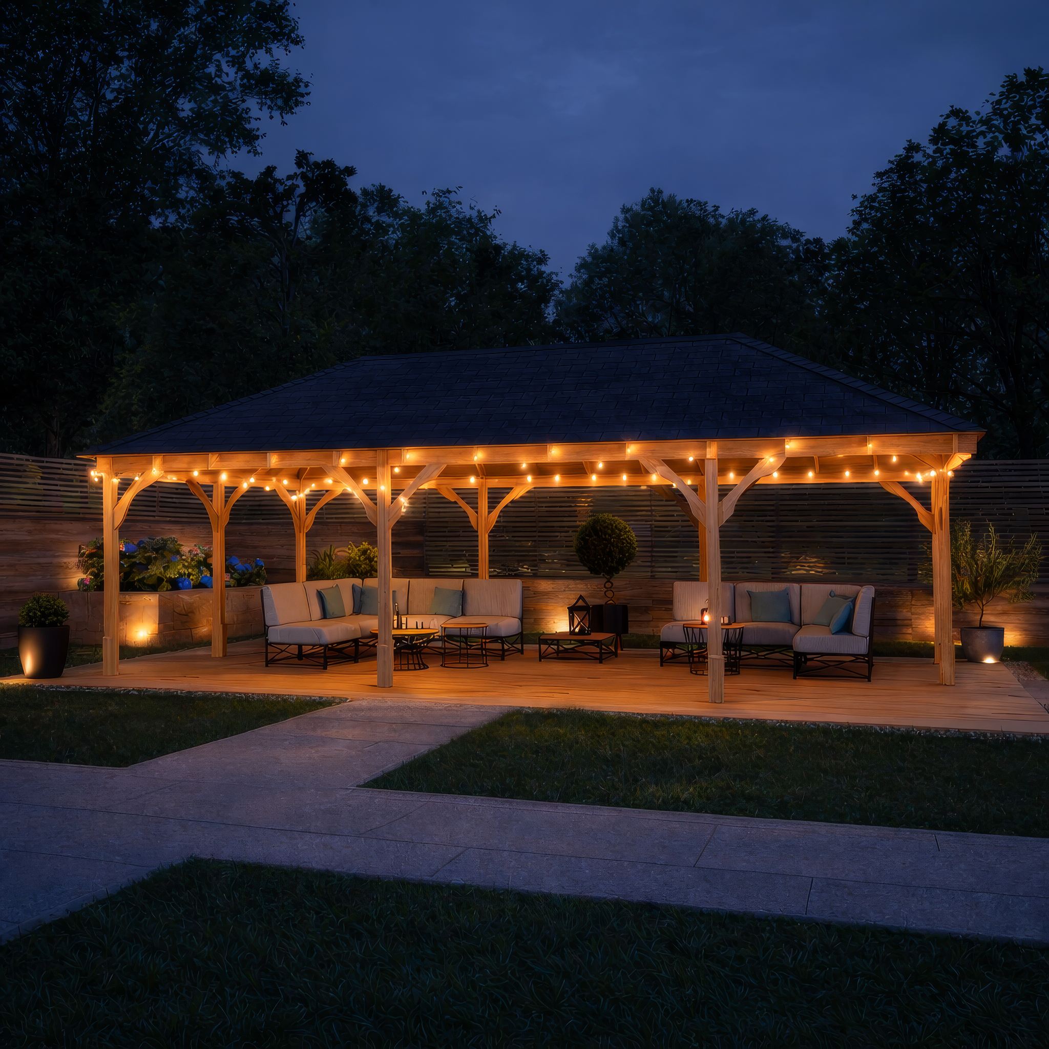 Overton Apex Gazebo - Light Green - 3m Width x 8m Length