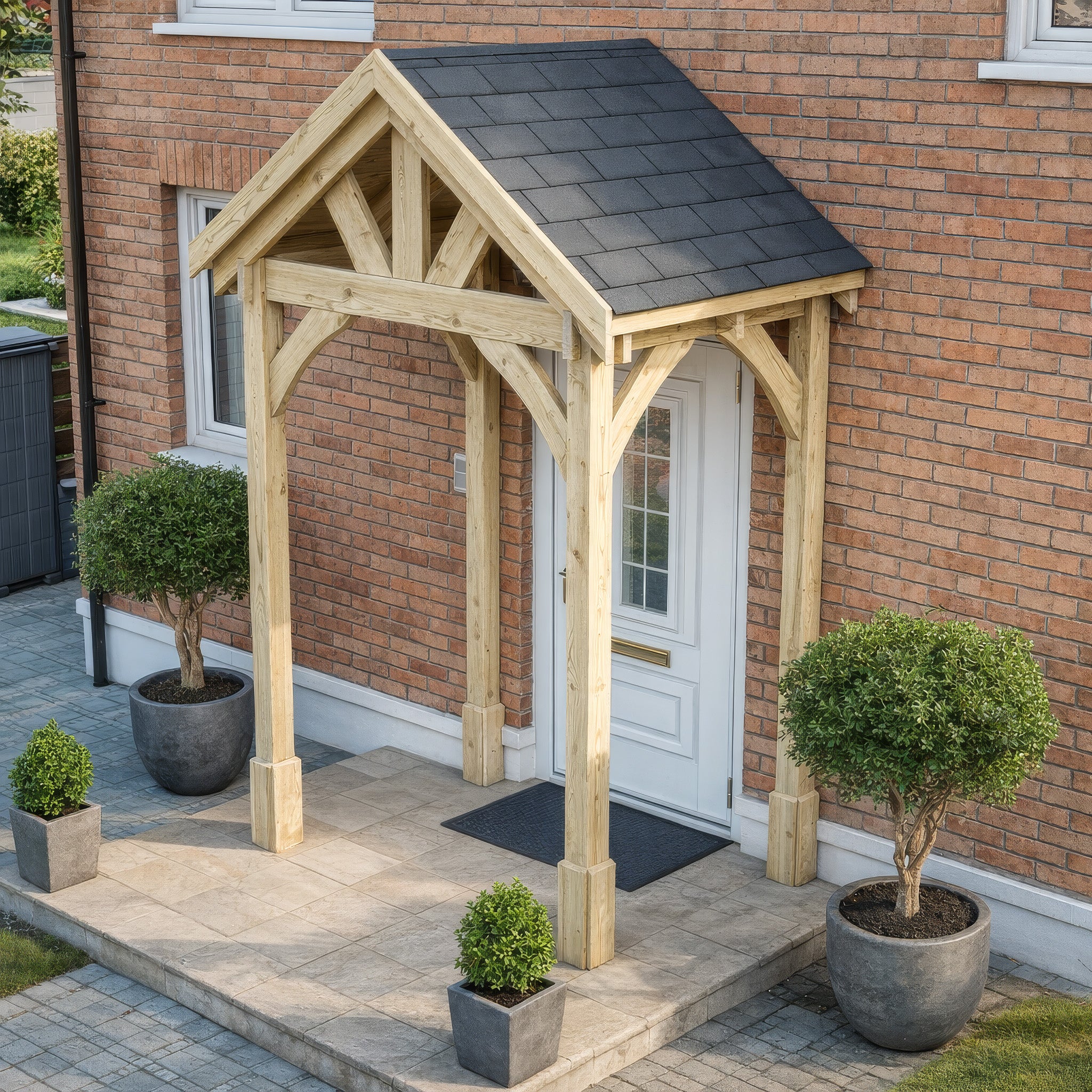 Felt Shingle Roof Porch - Light Green - 1.22m Depth x 1.8m Width