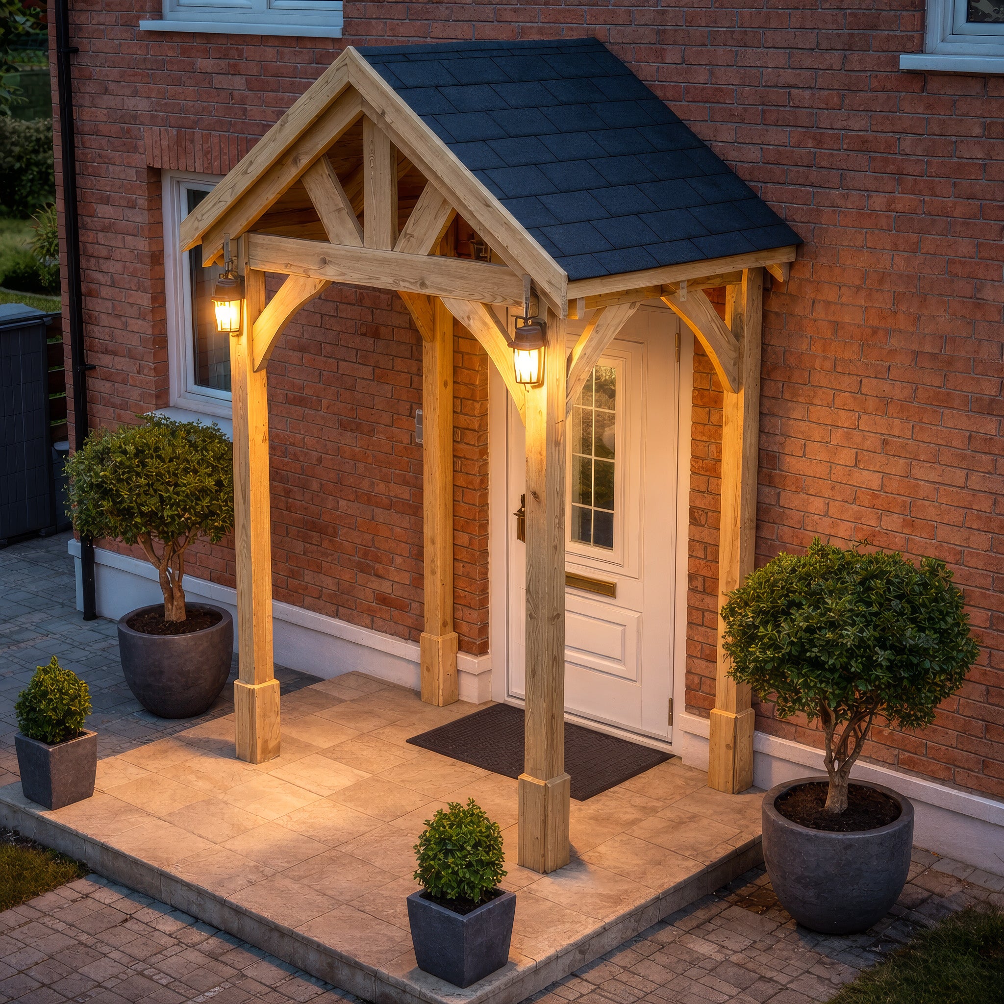 Felt Shingle Roof Porch - Light Green - 1.22m Depth x 1.8m Width