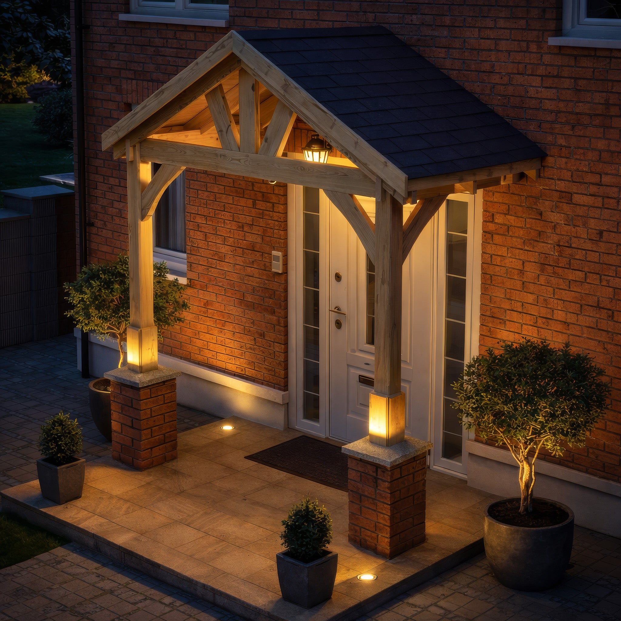 Felt Shingle Roof Porch - Light Green - 1.22m Depth x 2.4m Width