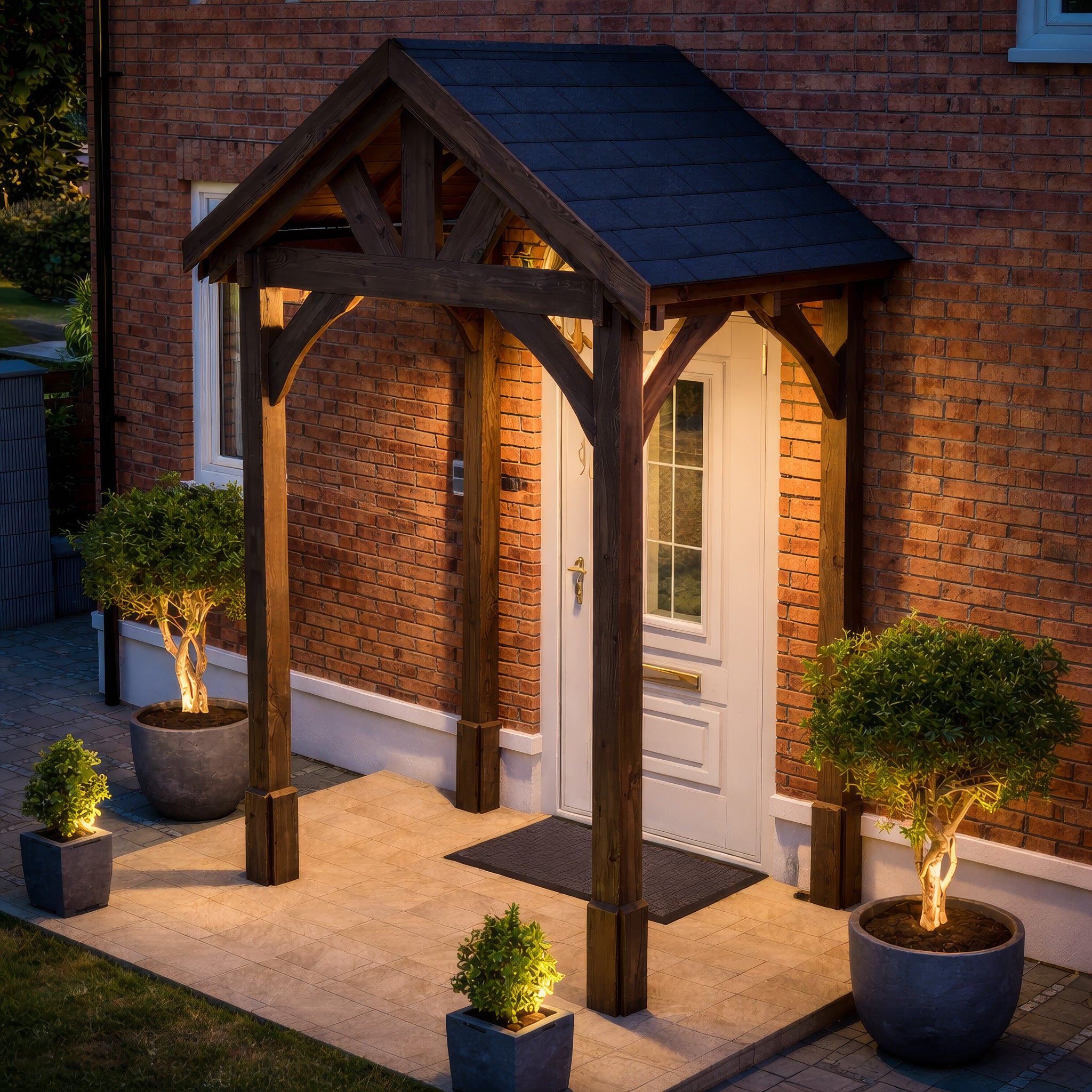 Felt Shingle Roof Porch - Rustic Brown - 1.22m Depth x 1.8m Width