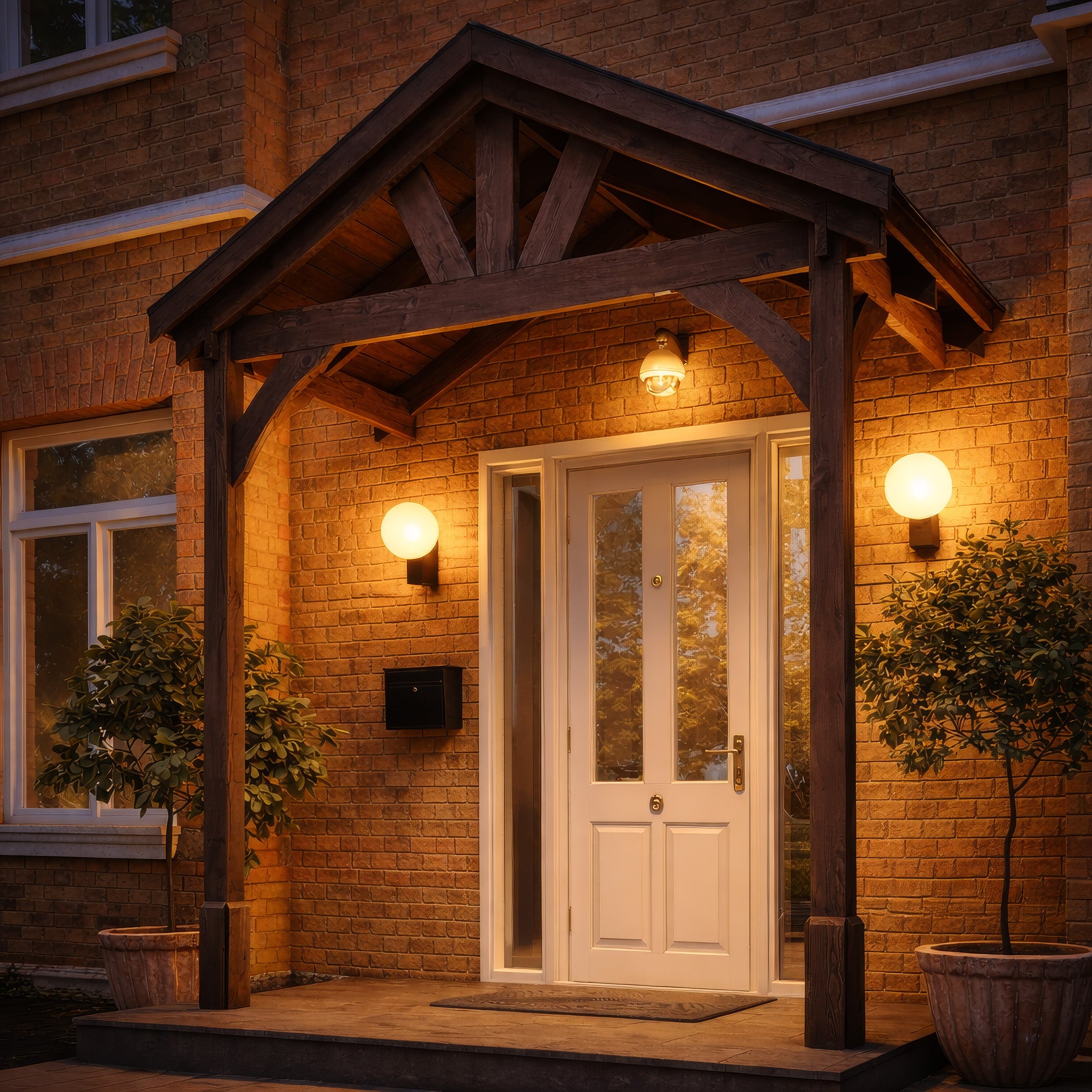 Felt Shingle Roof Porch - Rustic Brown - 1.22m Depth x 2.4m Width