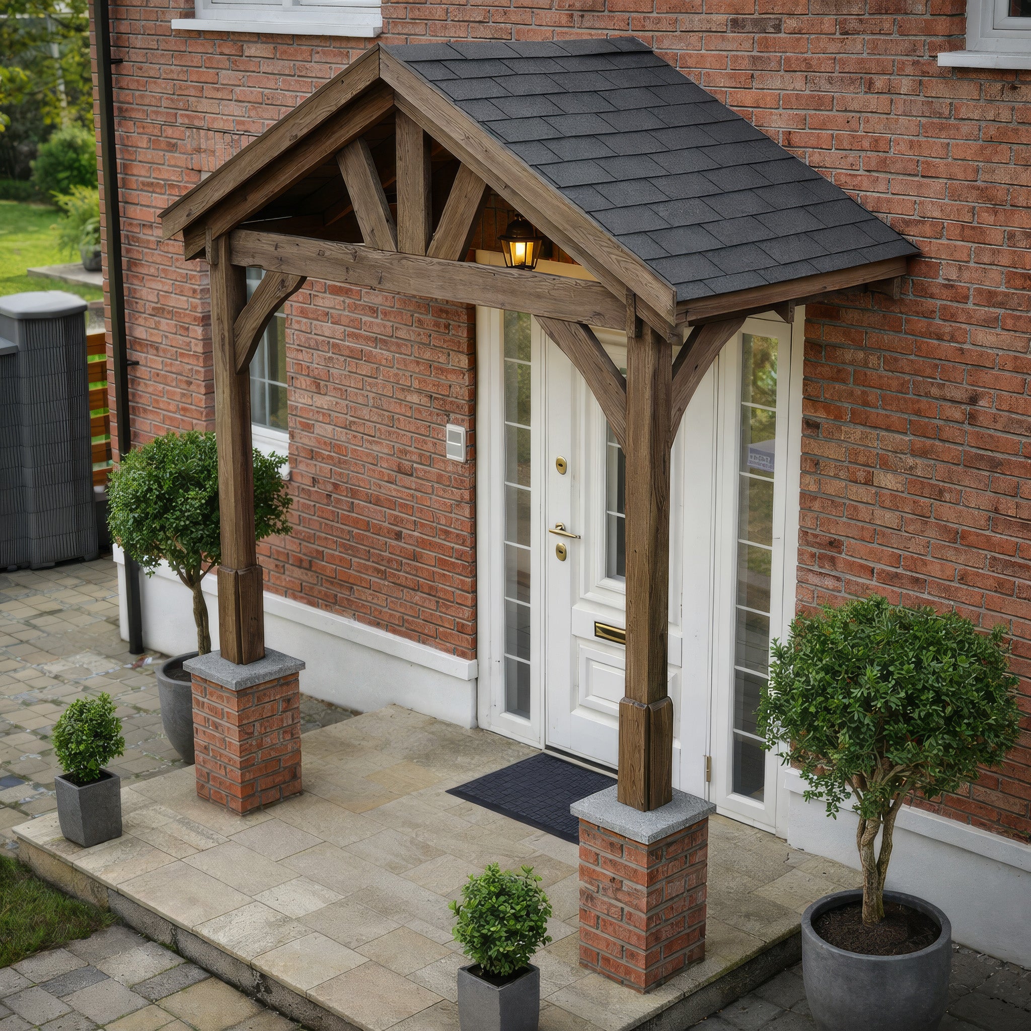 Felt Shingle Roof Porch - Rustic Brown - 1.22m Depth x 2.4m Width