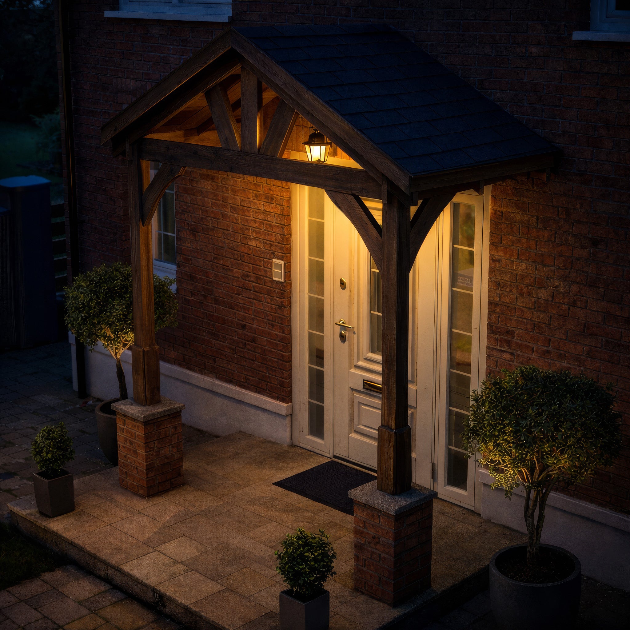 Felt Shingle Roof Porch - Rustic Brown - 1.22m Depth x 2.4m Width
