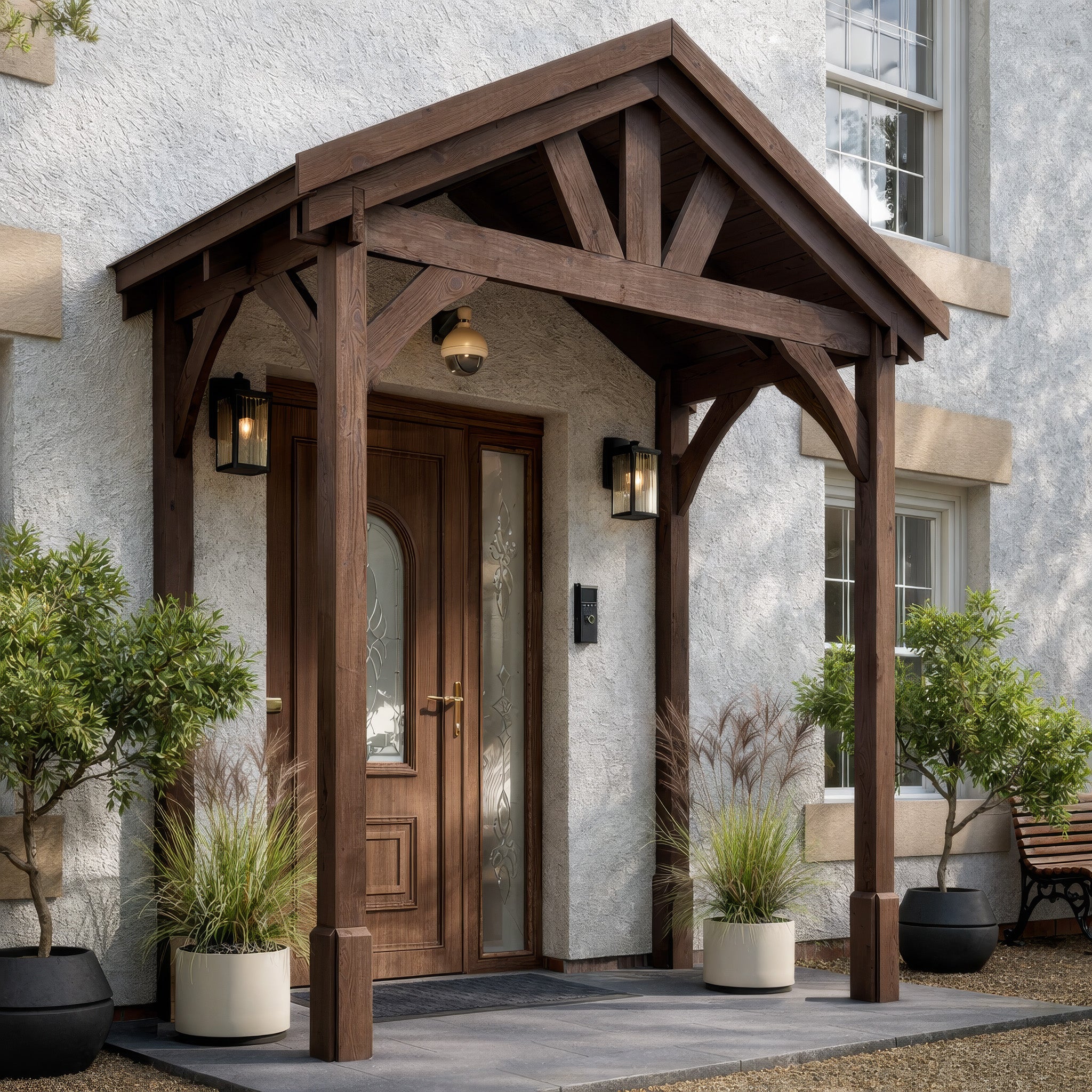 Felt Shingle Roof Porch - Rustic Brown - 1.22m Depth x 2.4m Width