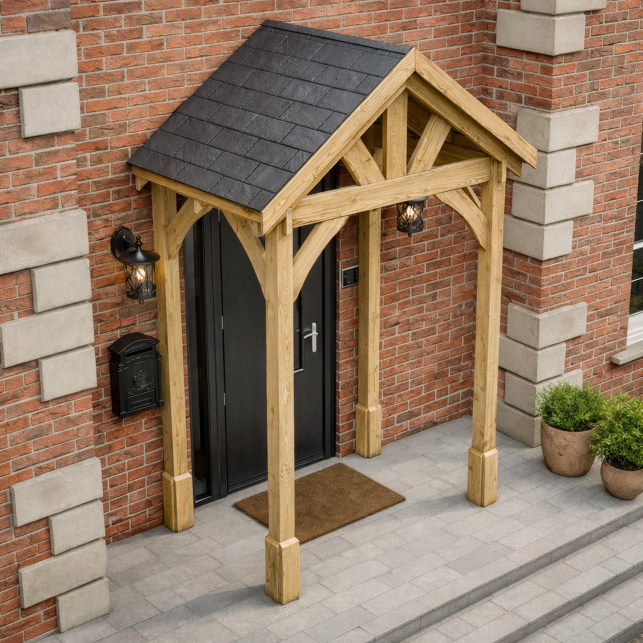 Slate Tile Roof Porch - Light Green - 1.22m Depth x 1.8m Width
