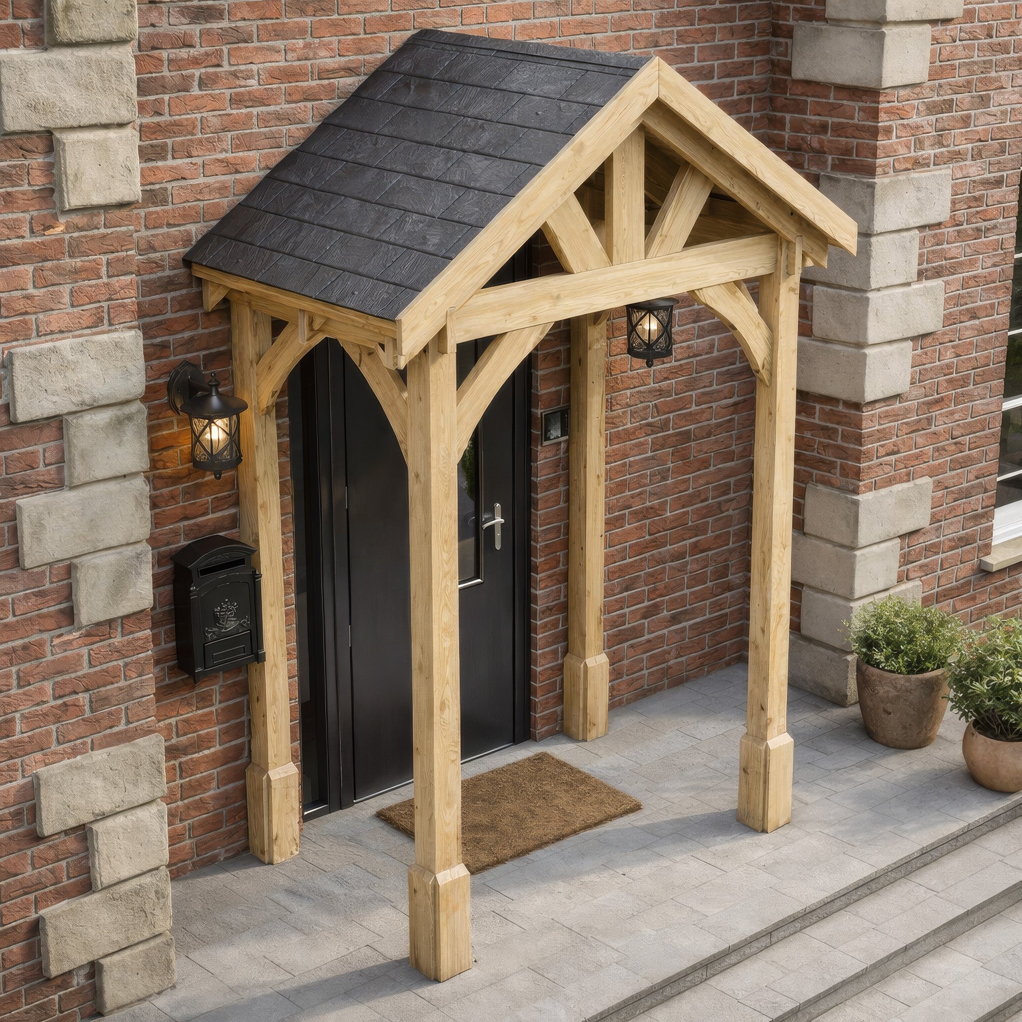 Slate Tile Roof Porch - Light Green - 1.22m Depth x 1.8m Width