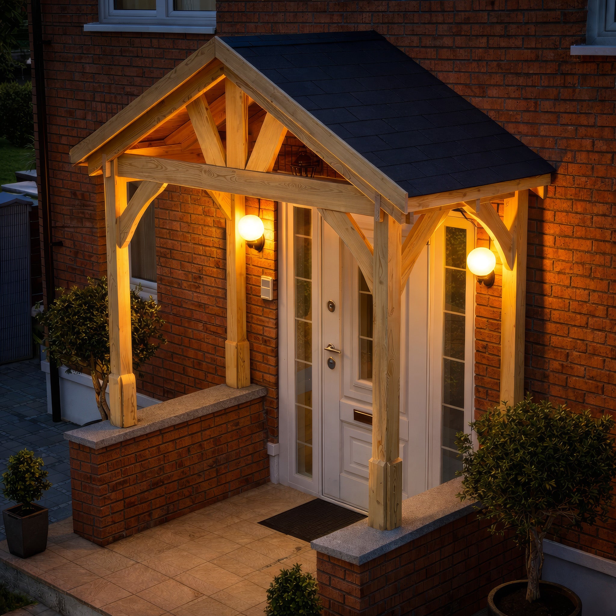 Slate Tile Roof Porch - Light Green - 1.22m Depth x 2.4m Width
