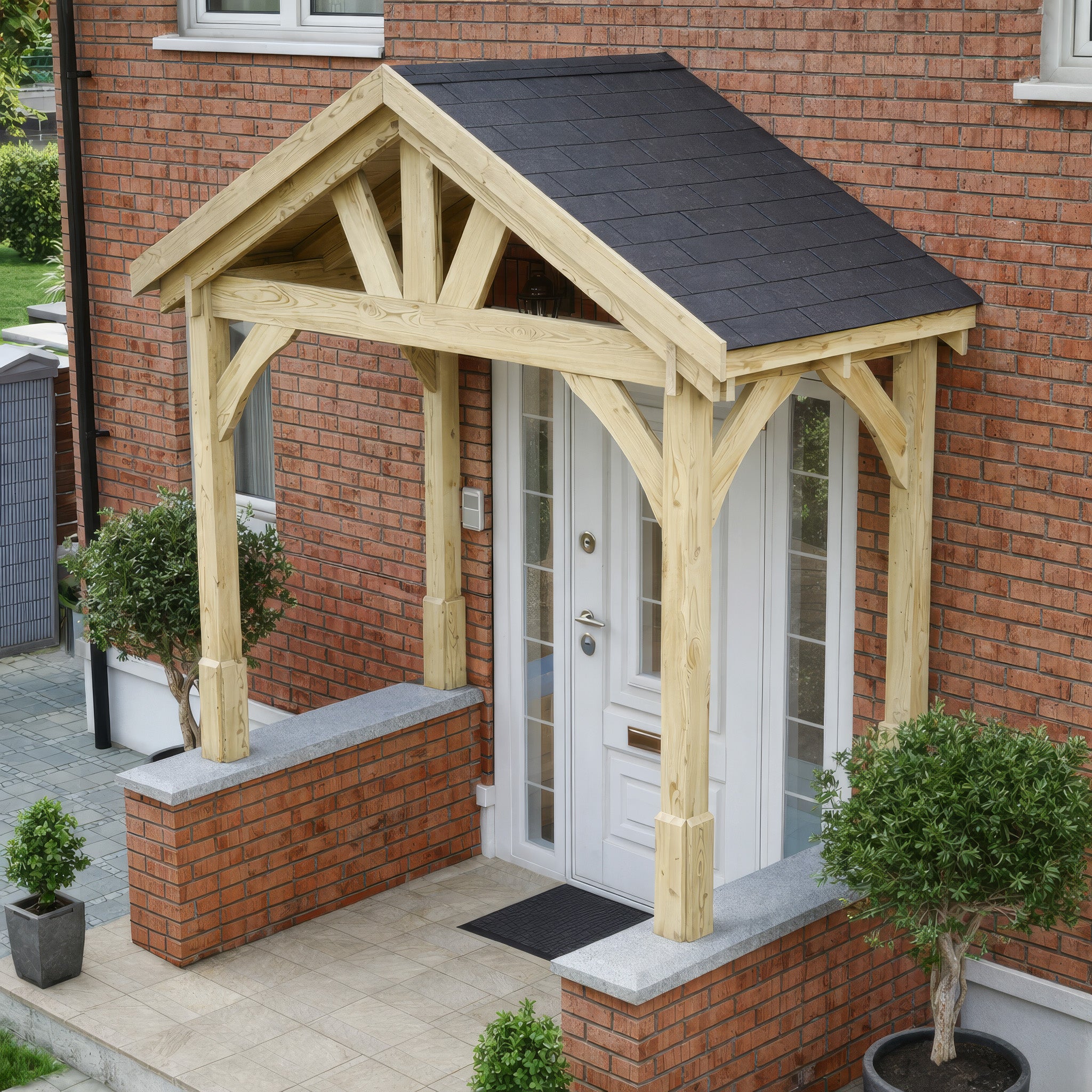 Slate Tile Roof Porch - Light Green - 1.22m Depth x 2.4m Width