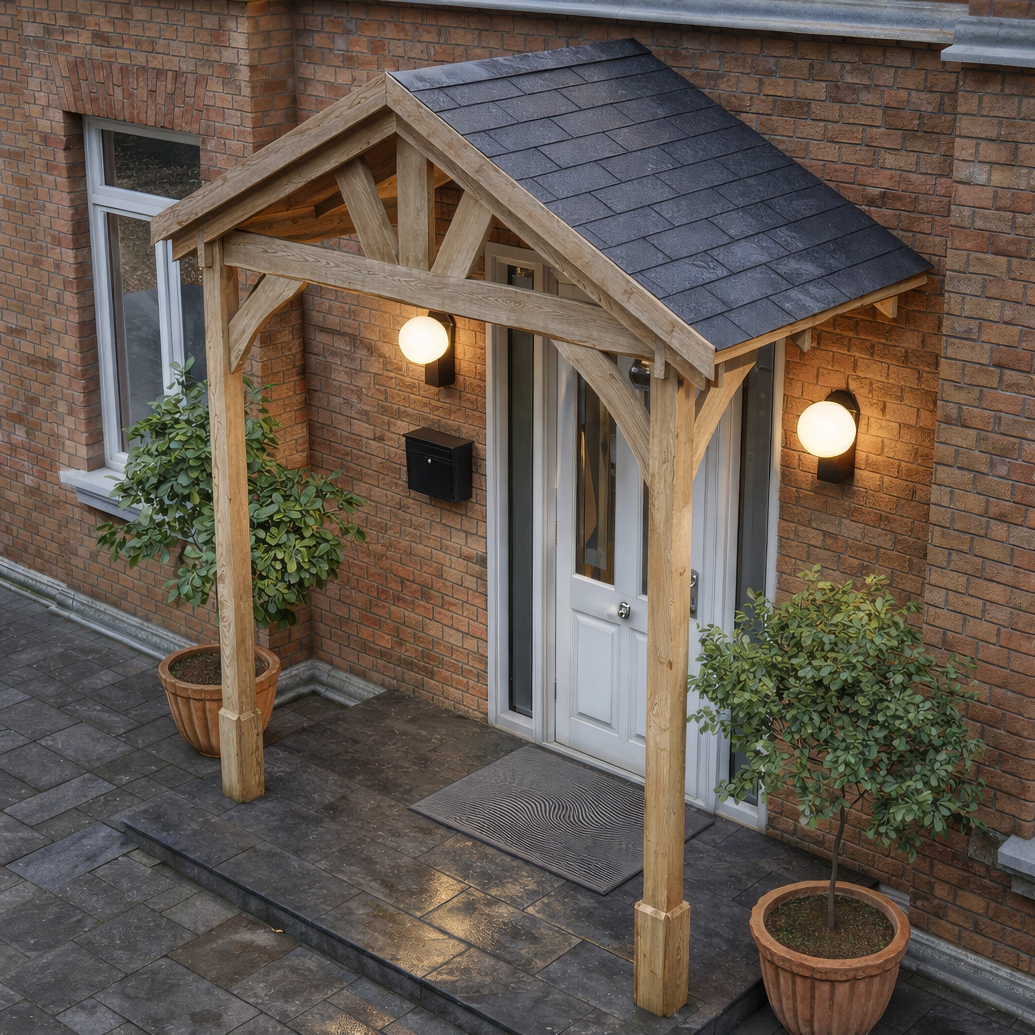 Slate Tile Roof Porch - Light Green - 1.22m Depth x 2.4m Width