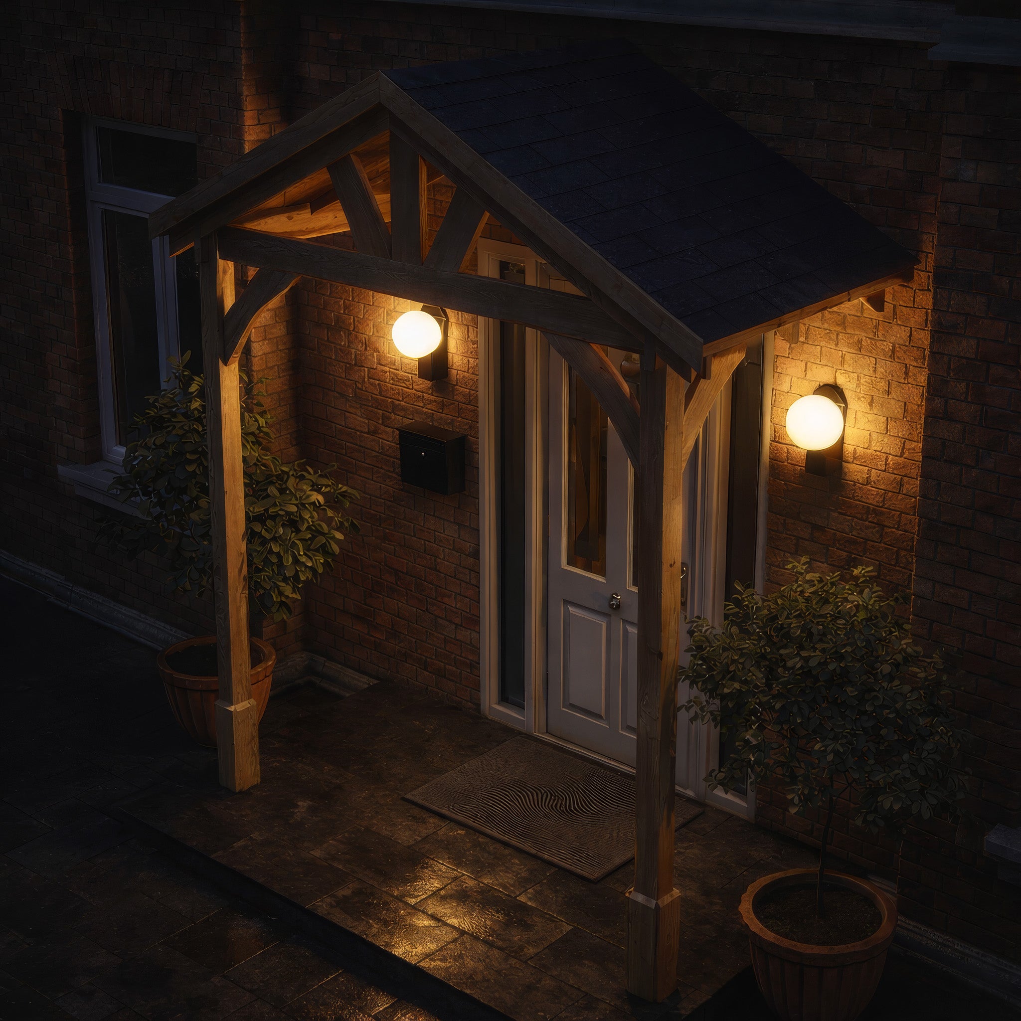 Slate Tile Roof Porch - Light Green - 1.22m Depth x 2.4m Width