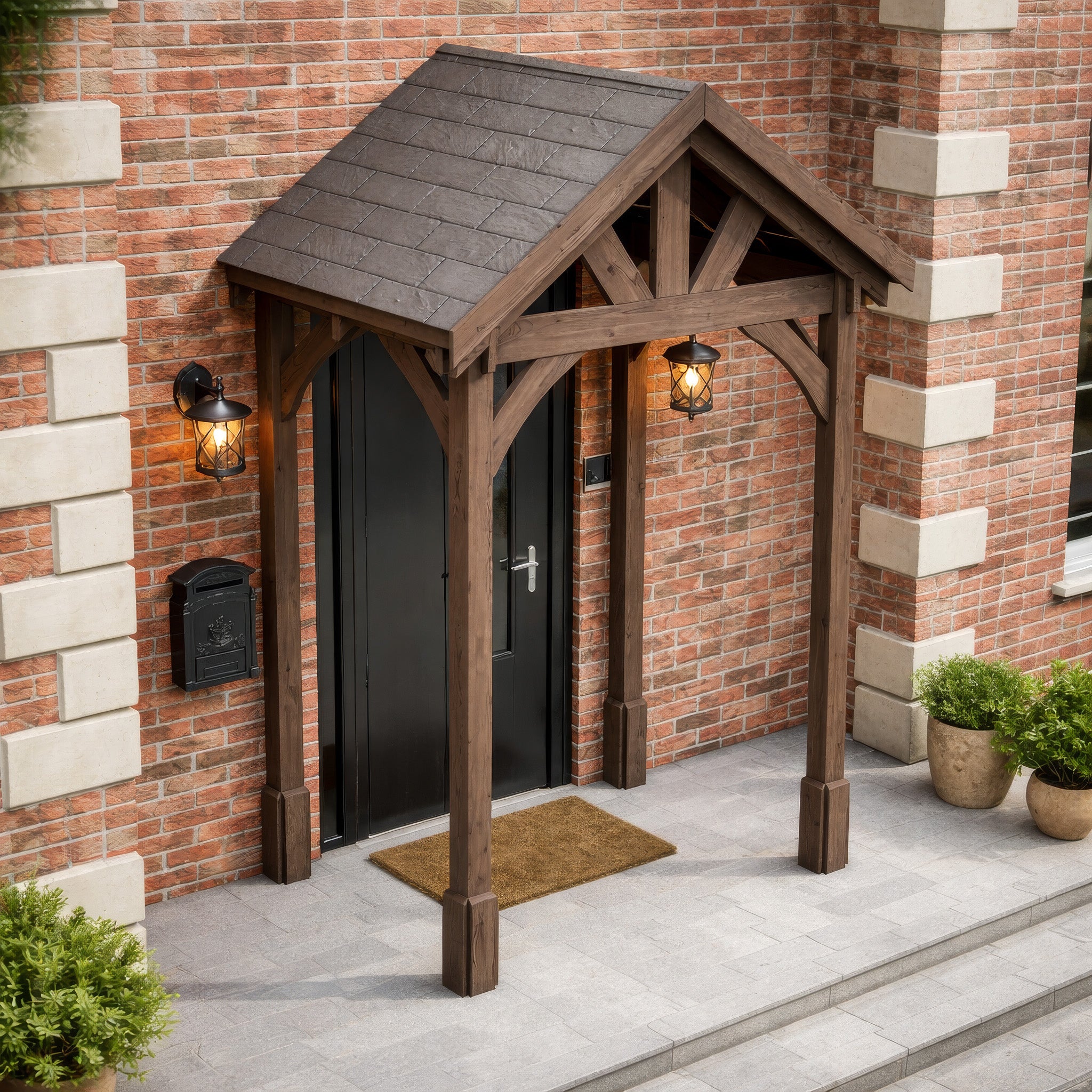 Slate Tile Roof Porch - Rustic Brown - 1.22m Depth x 1.8m Width