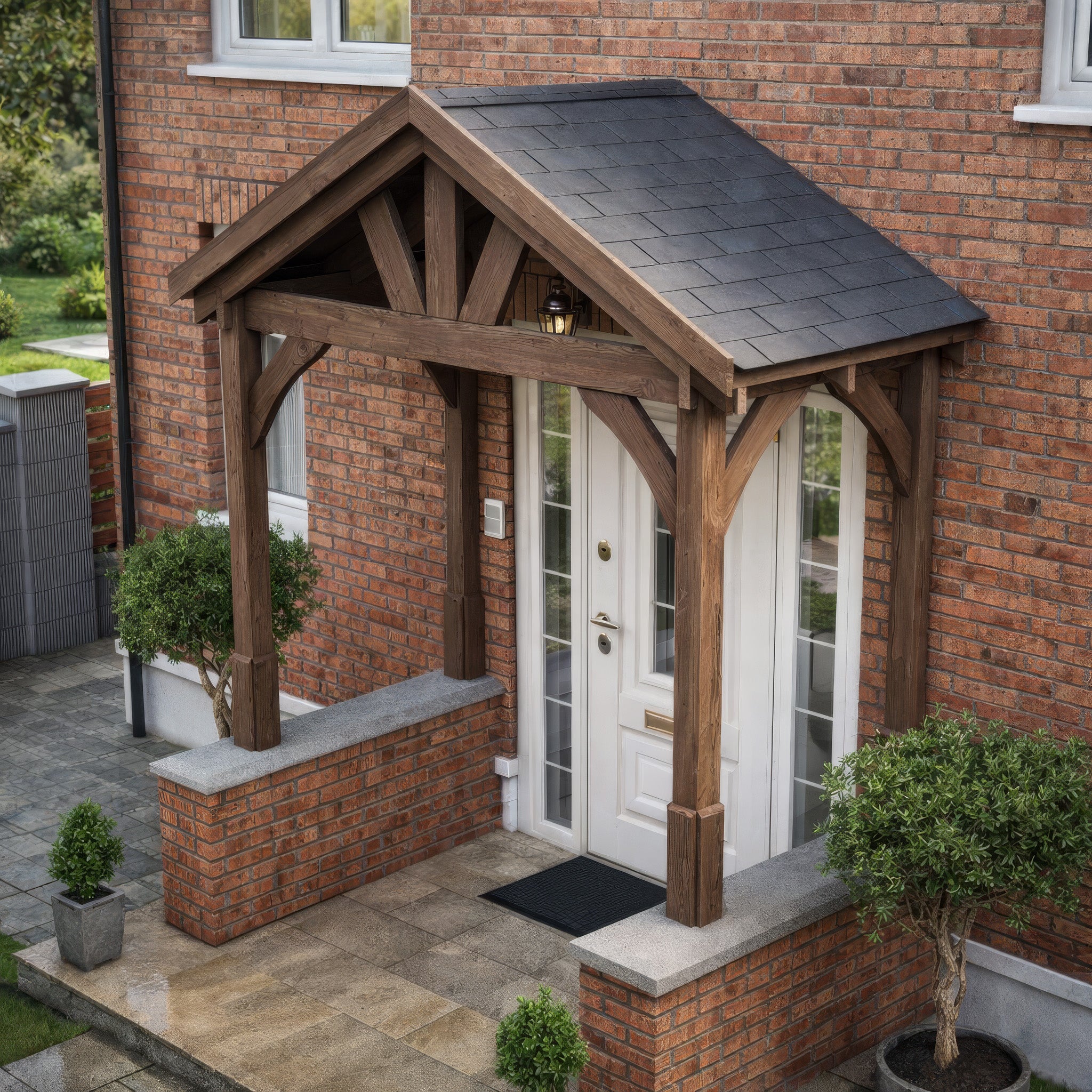 Slate Tile Roof Porch - Rustic Brown - 1.22m Depth x 2.4m Width