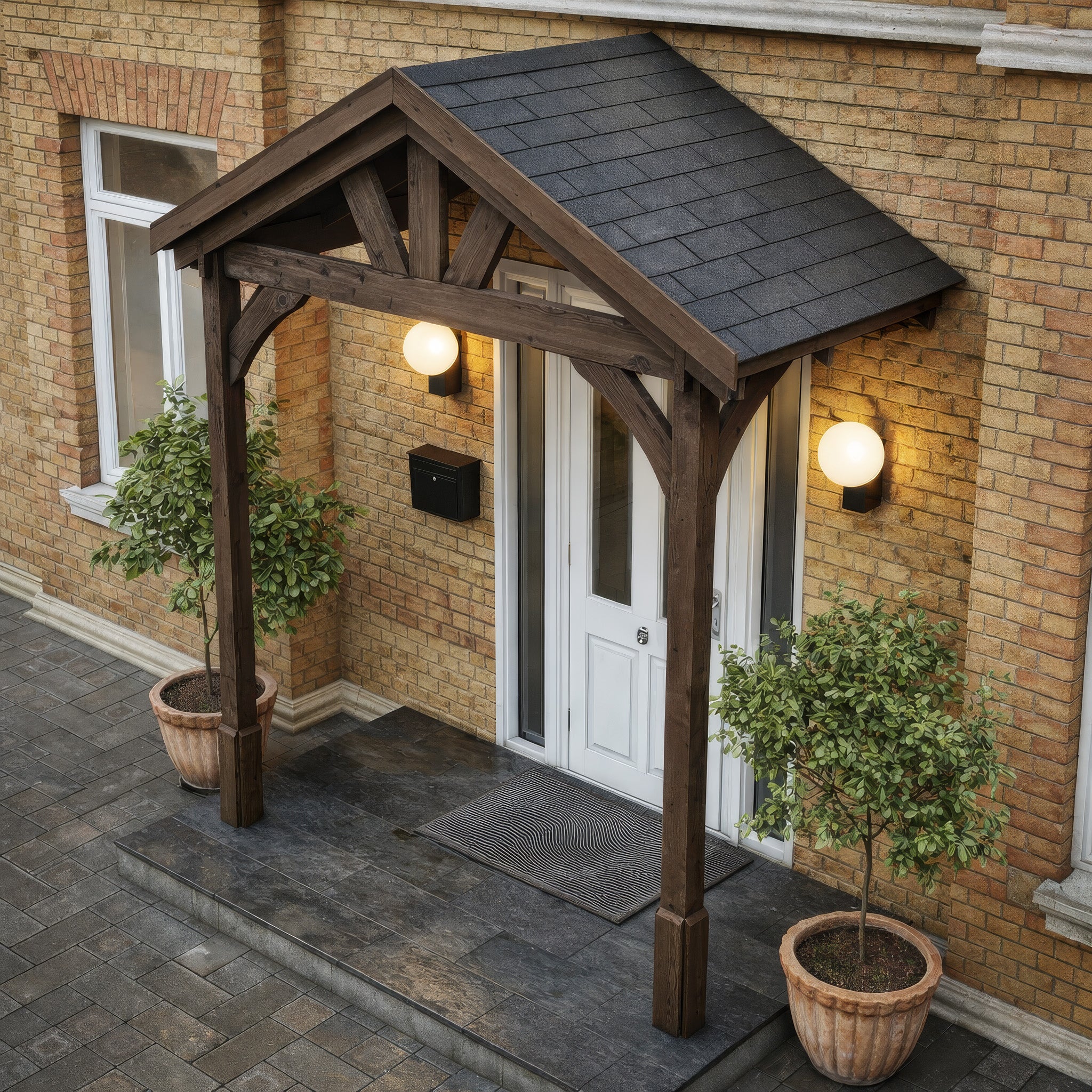 Slate Tile Roof Porch - Rustic Brown - 1.22m Depth x 2.4m Width