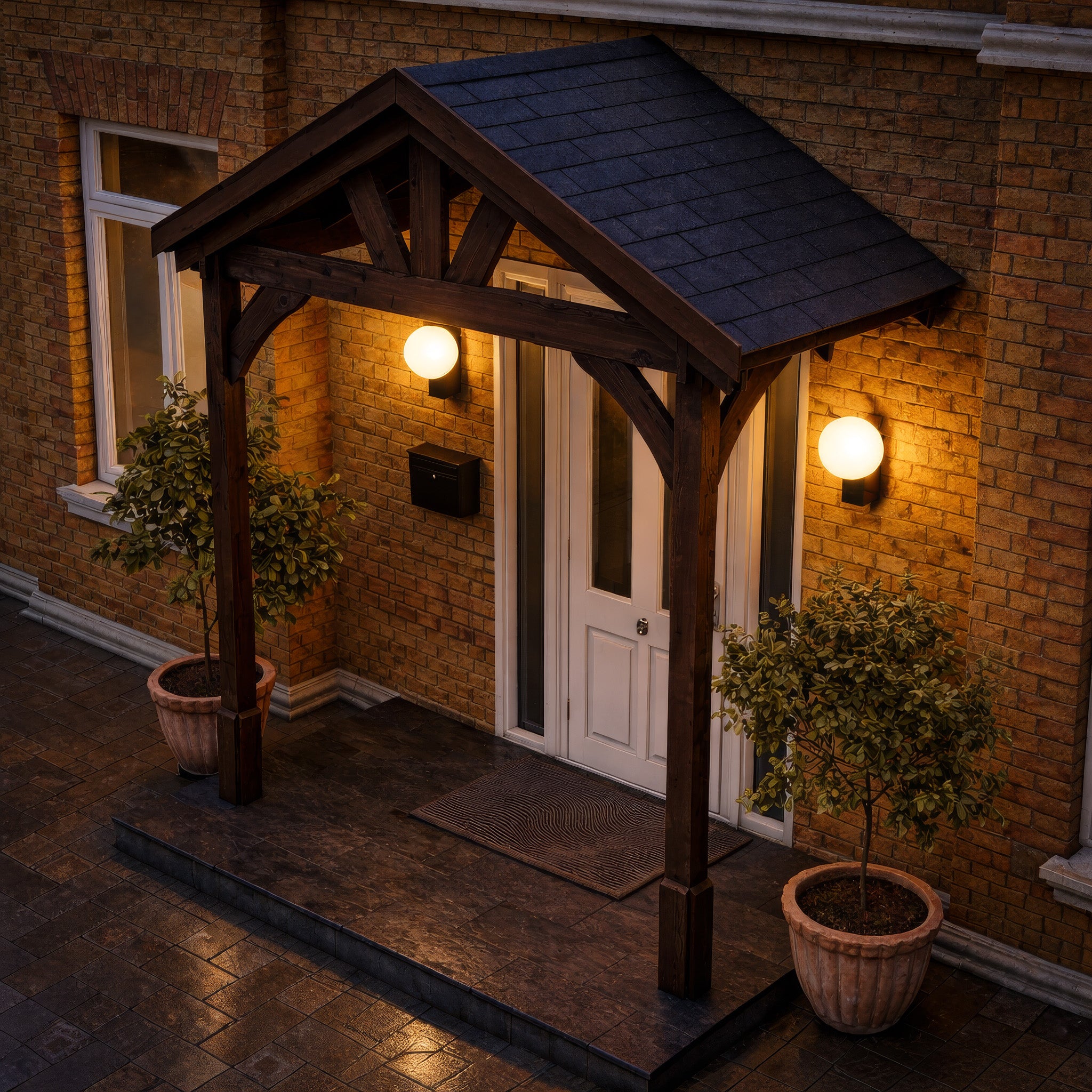 Slate Tile Roof Porch - Rustic Brown - 1.22m Depth x 2.4m Width