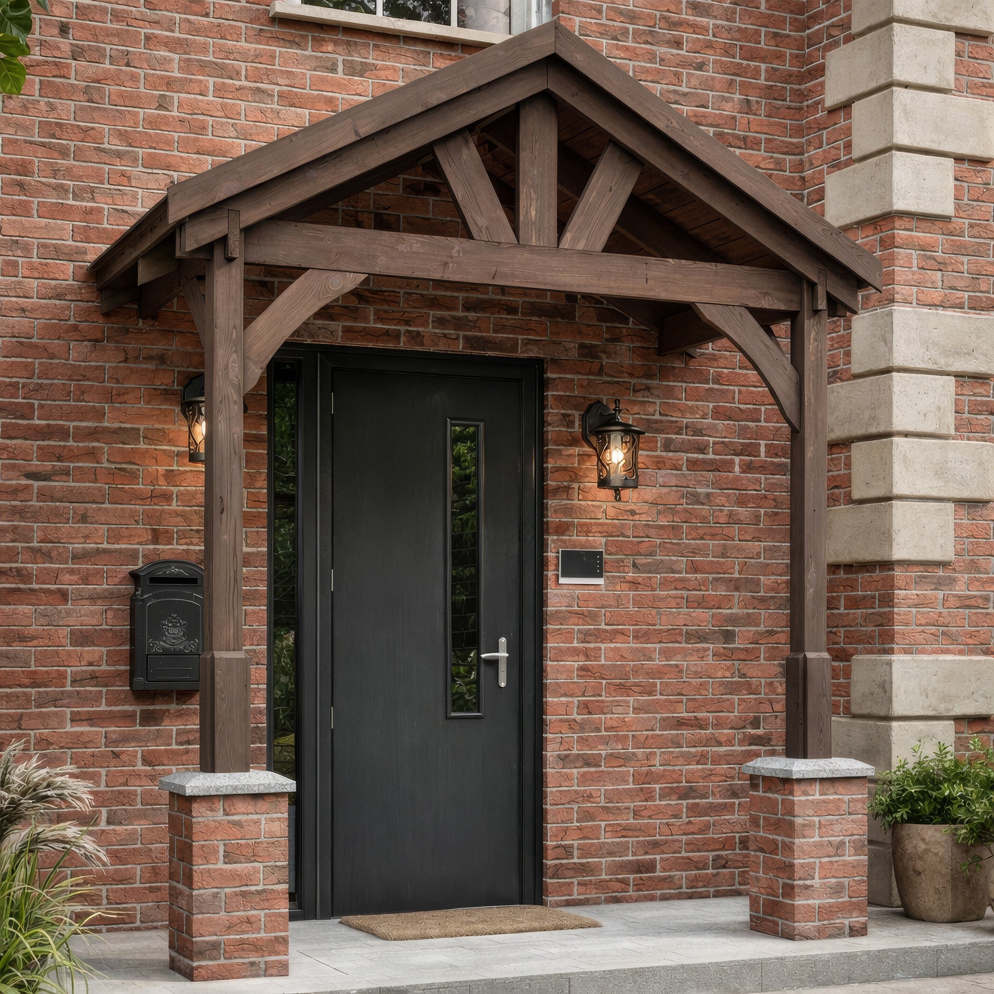 Slate Tile Roof Porch - Rustic Brown - 1.22m Depth x 2.4m Width