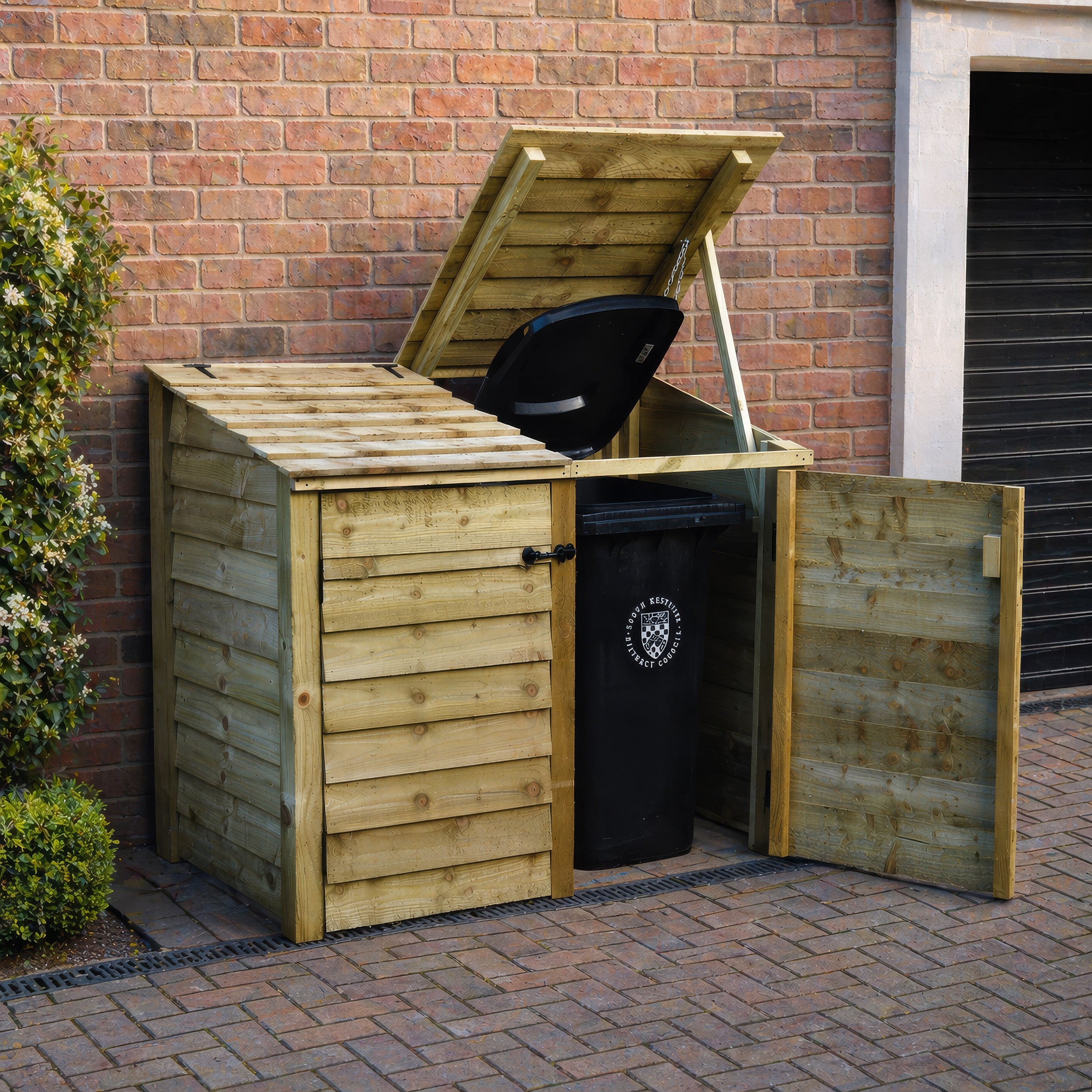 Morcott Double Wheelie Bin Store - Light Green