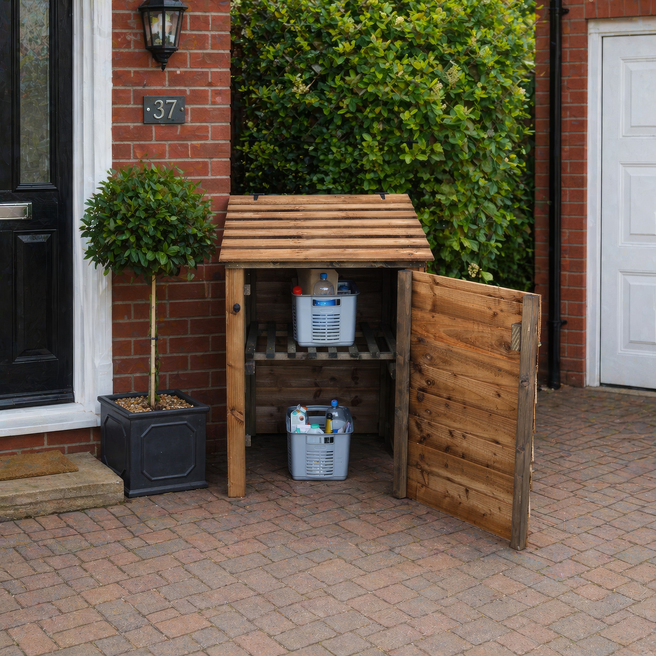 Morcott Single Recycling Store - Rustic Brown