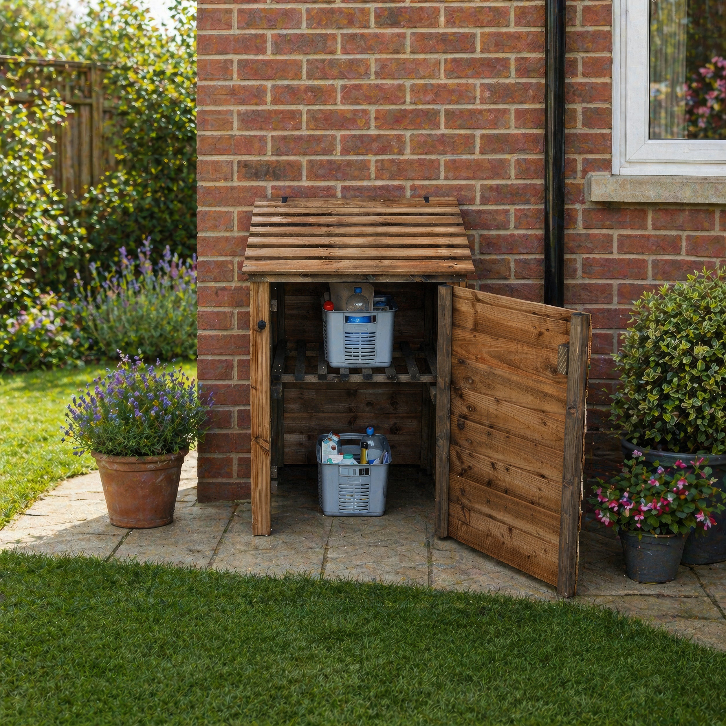 Morcott Single Recycling Store - Rustic Brown