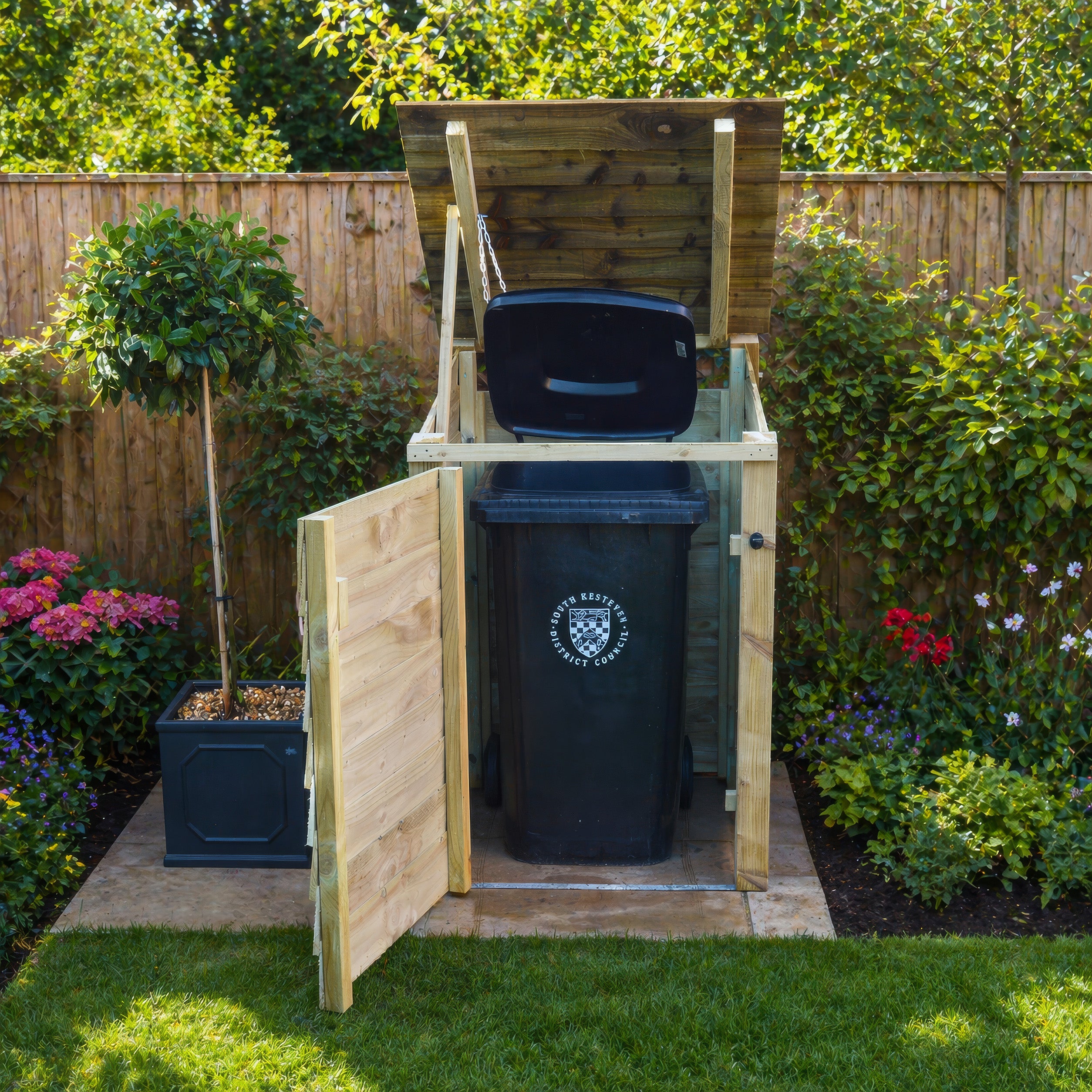 Morcott Single Wheelie Bin Store - Light Green