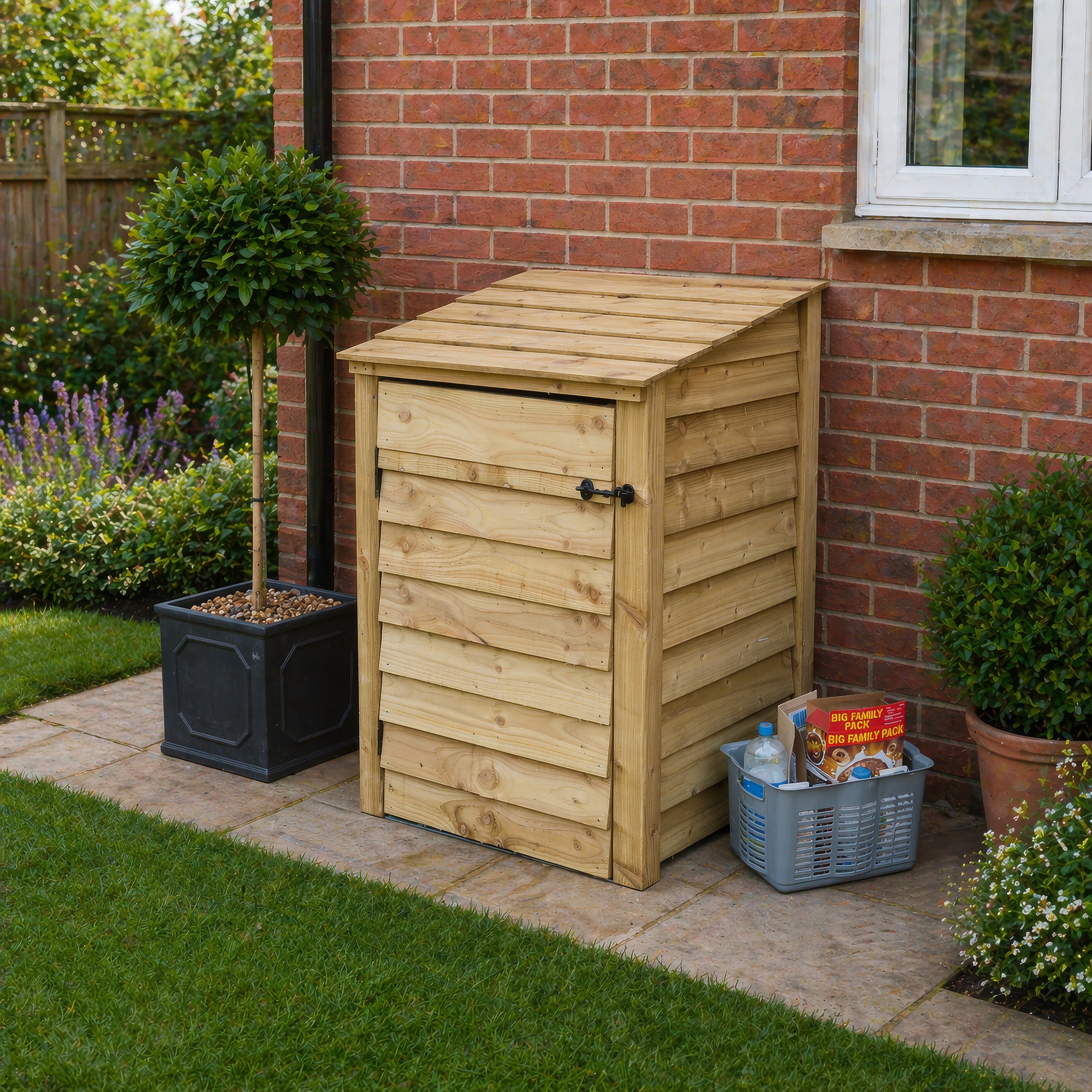 Morcott Single Wheelie Bin Store - Light Green