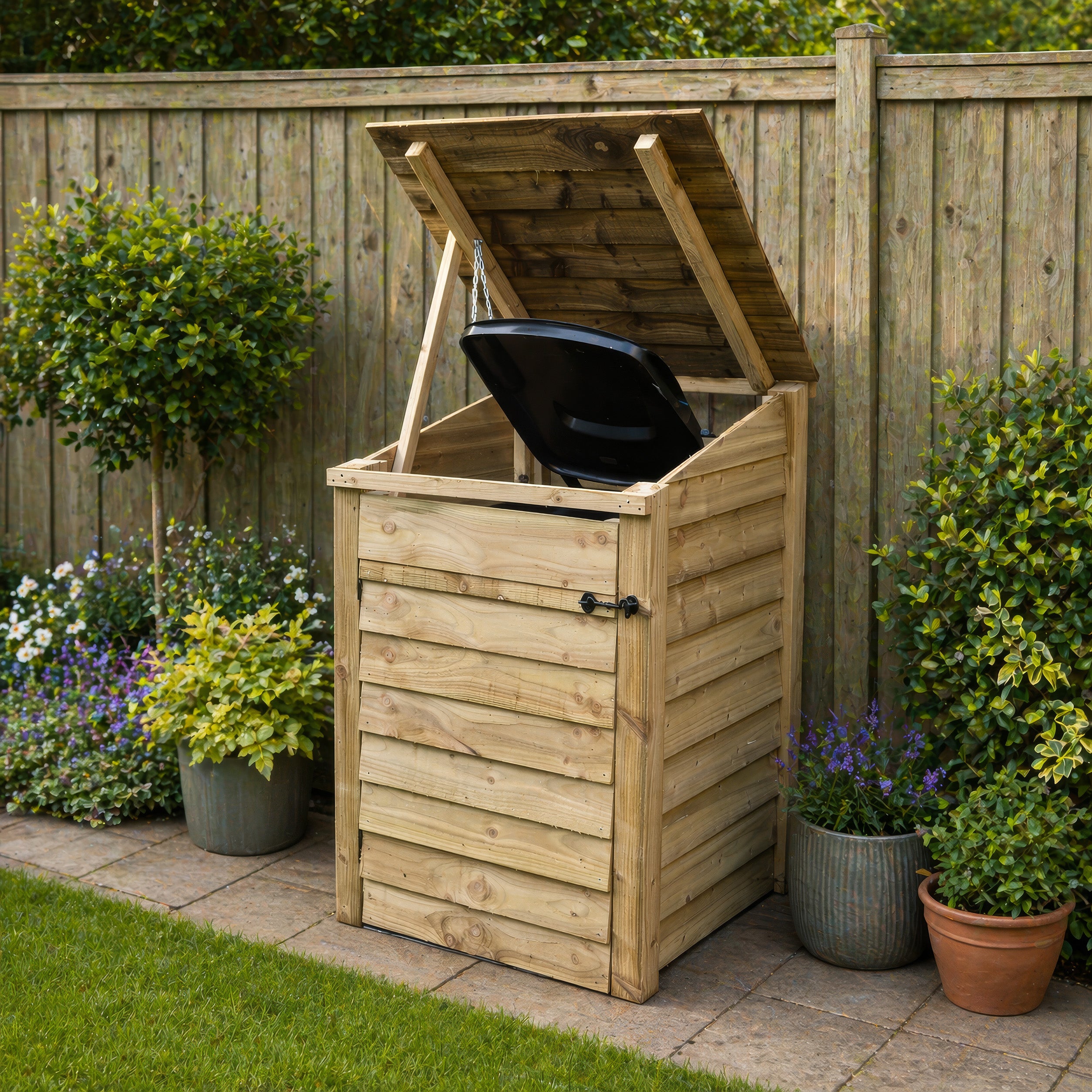 Morcott Single Wheelie Bin Store - Light Green