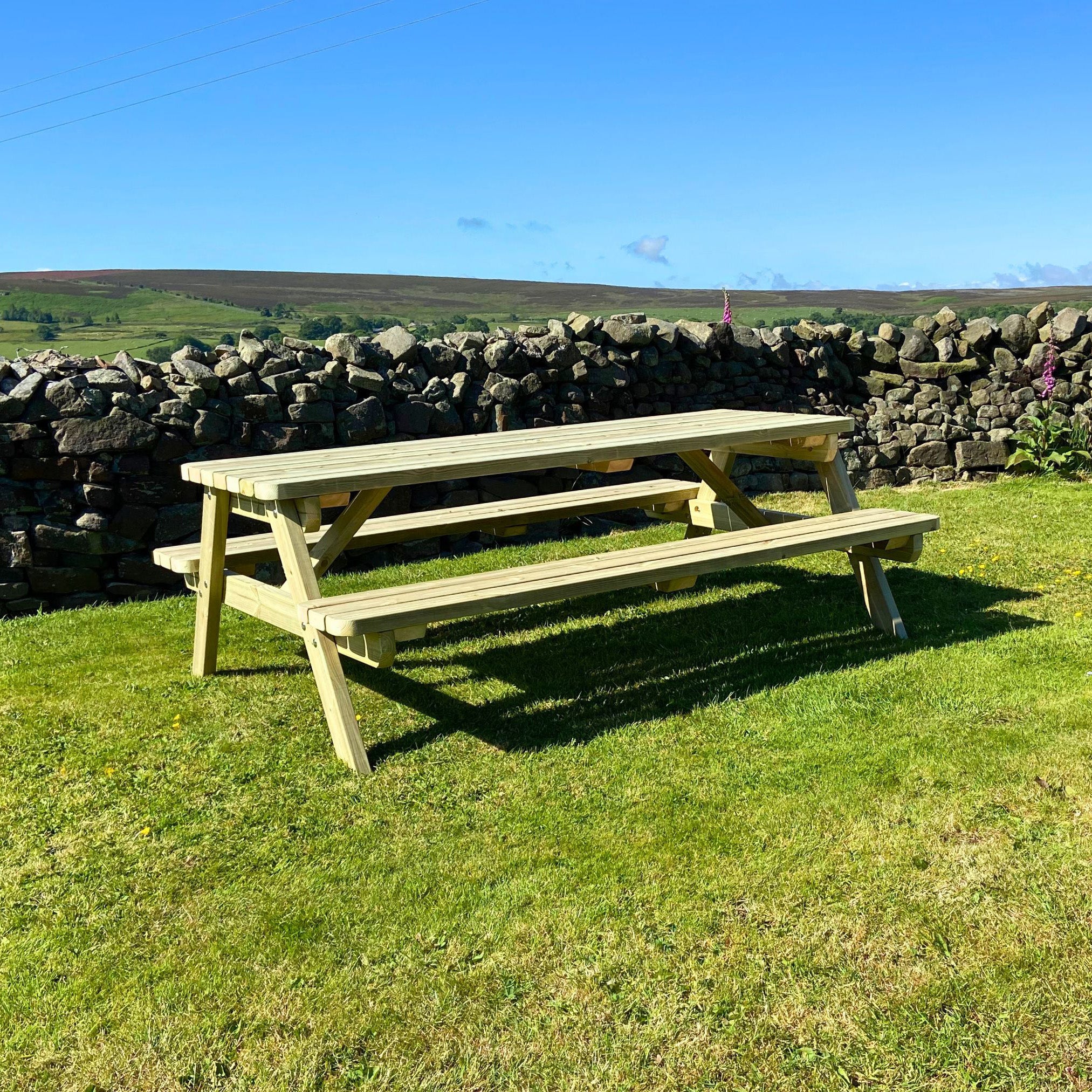 Oakham A-Frame Picnic Table - Light Green - 5ft Width x 4ft Length